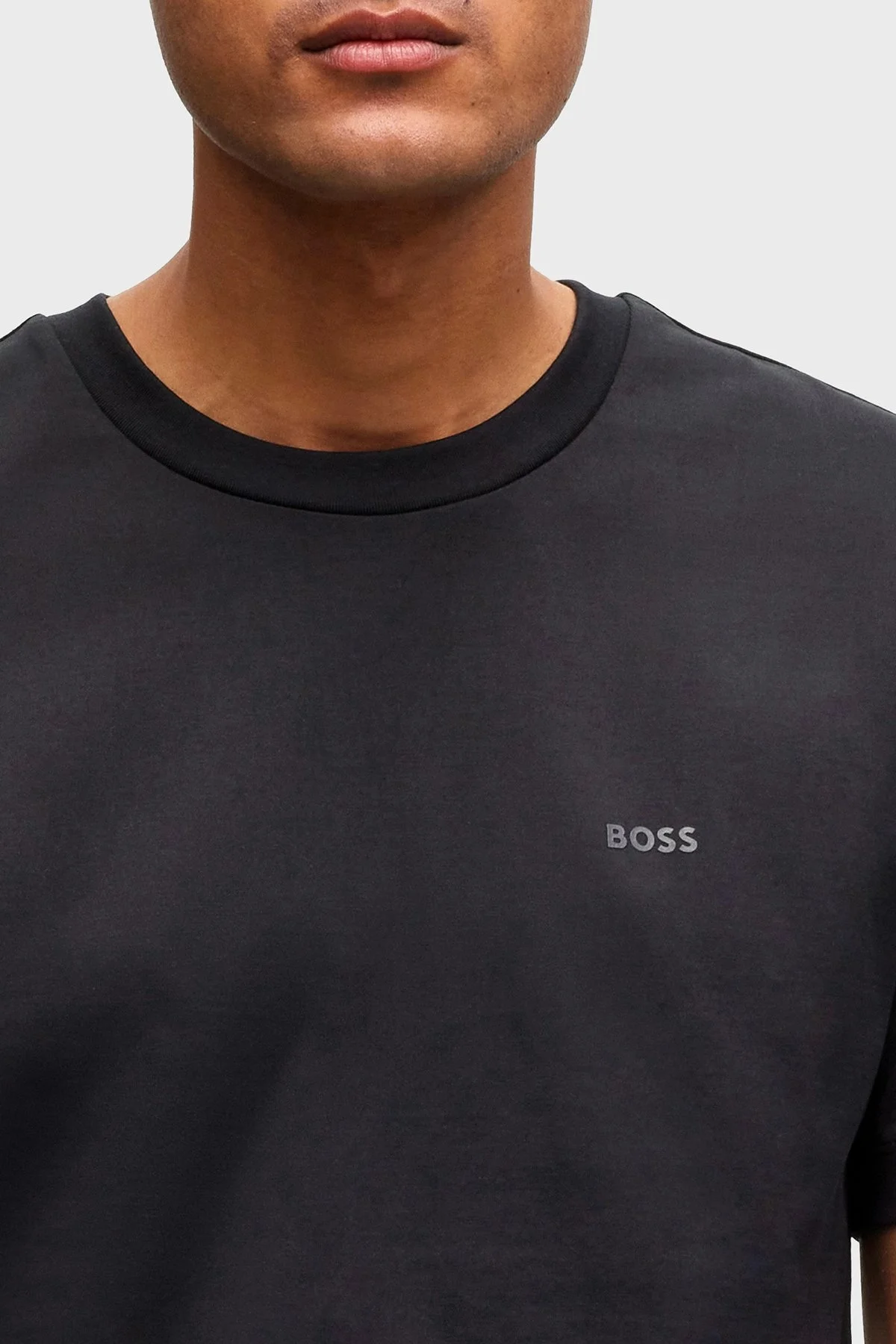 Boss % 100 Pamuk Bisiklet Yaka Regular Fit Jarse Erkek T Shirt 50468347 001 SİYAH - 3