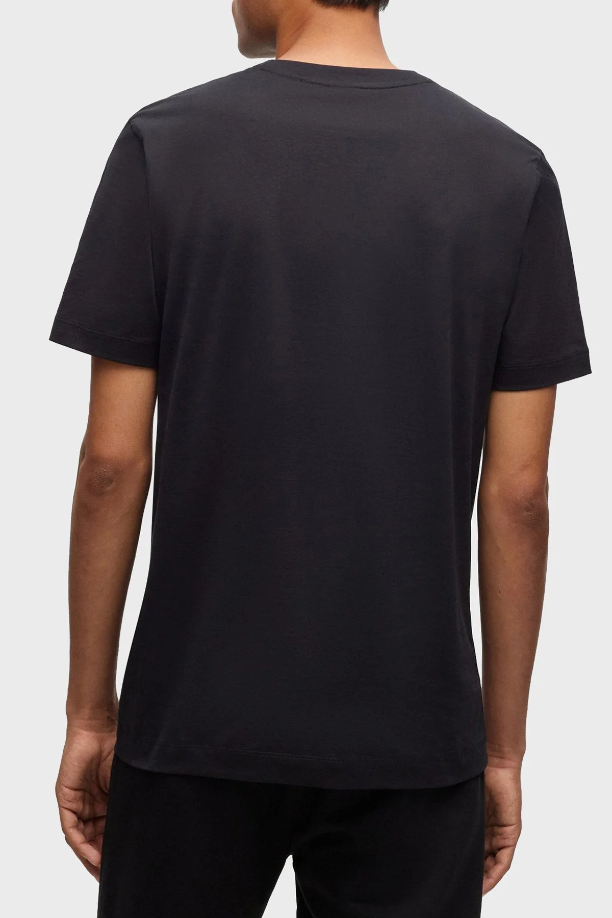 Boss % 100 Pamuk Bisiklet Yaka Regular Fit Jarse Erkek T Shirt 50468347 001 SİYAH - 2