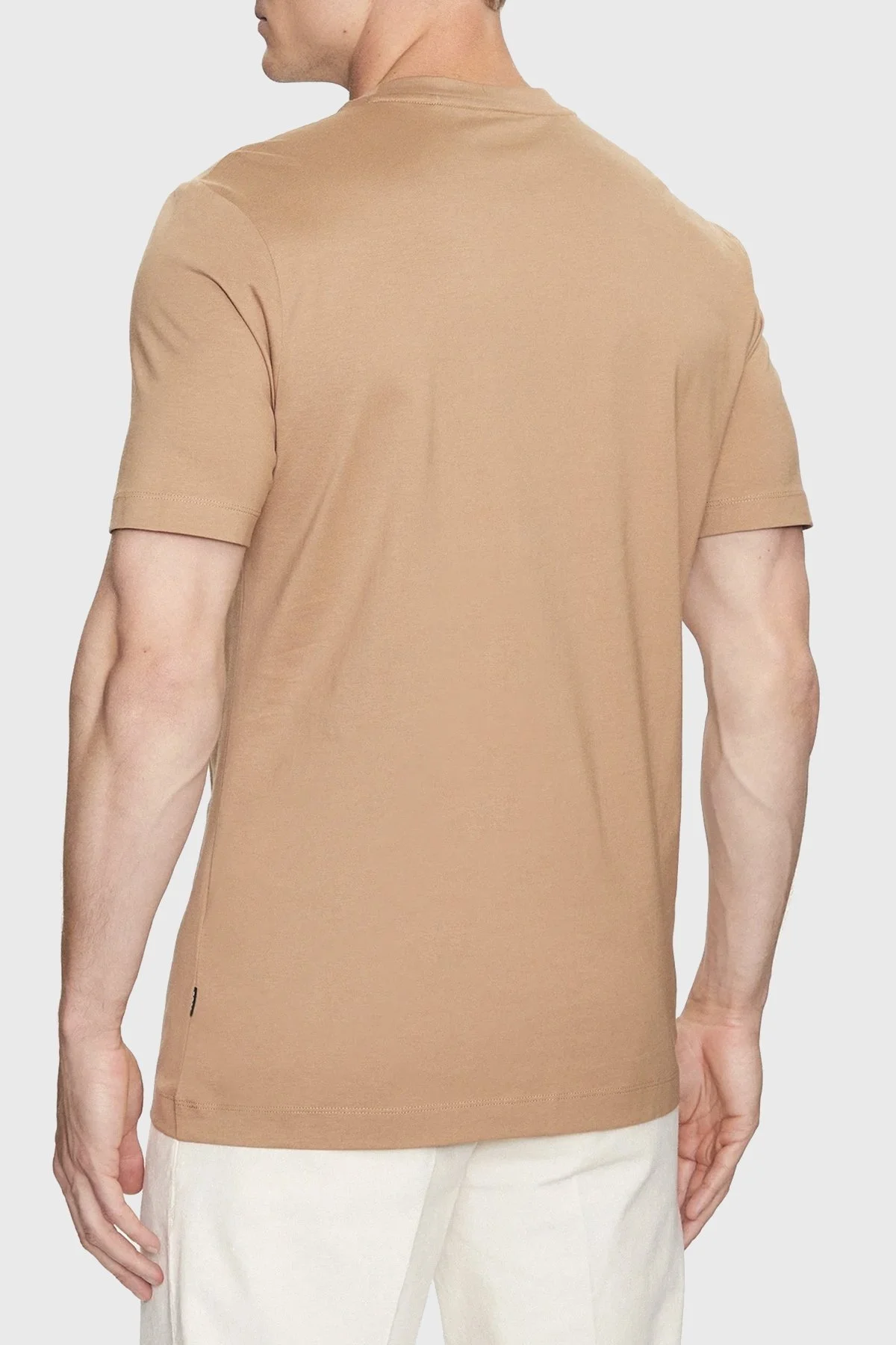 Boss % 100 Pamuk Bisiklet Yaka Regular Fit Jarse Erkek T Shirt 50468347 260 KAHVE - 2