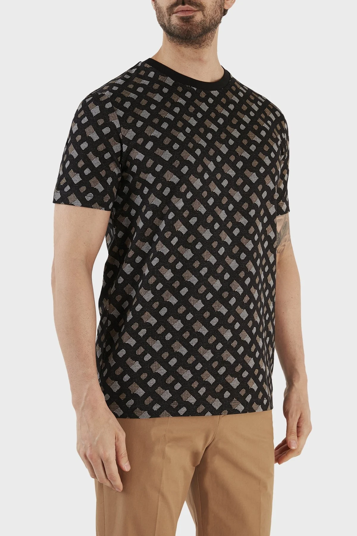 Boss % 100 Pamuk Jakarlı Regular Fit Bisiklet Yaka Erkek T Shirt 50486218 001 SİYAH - 2