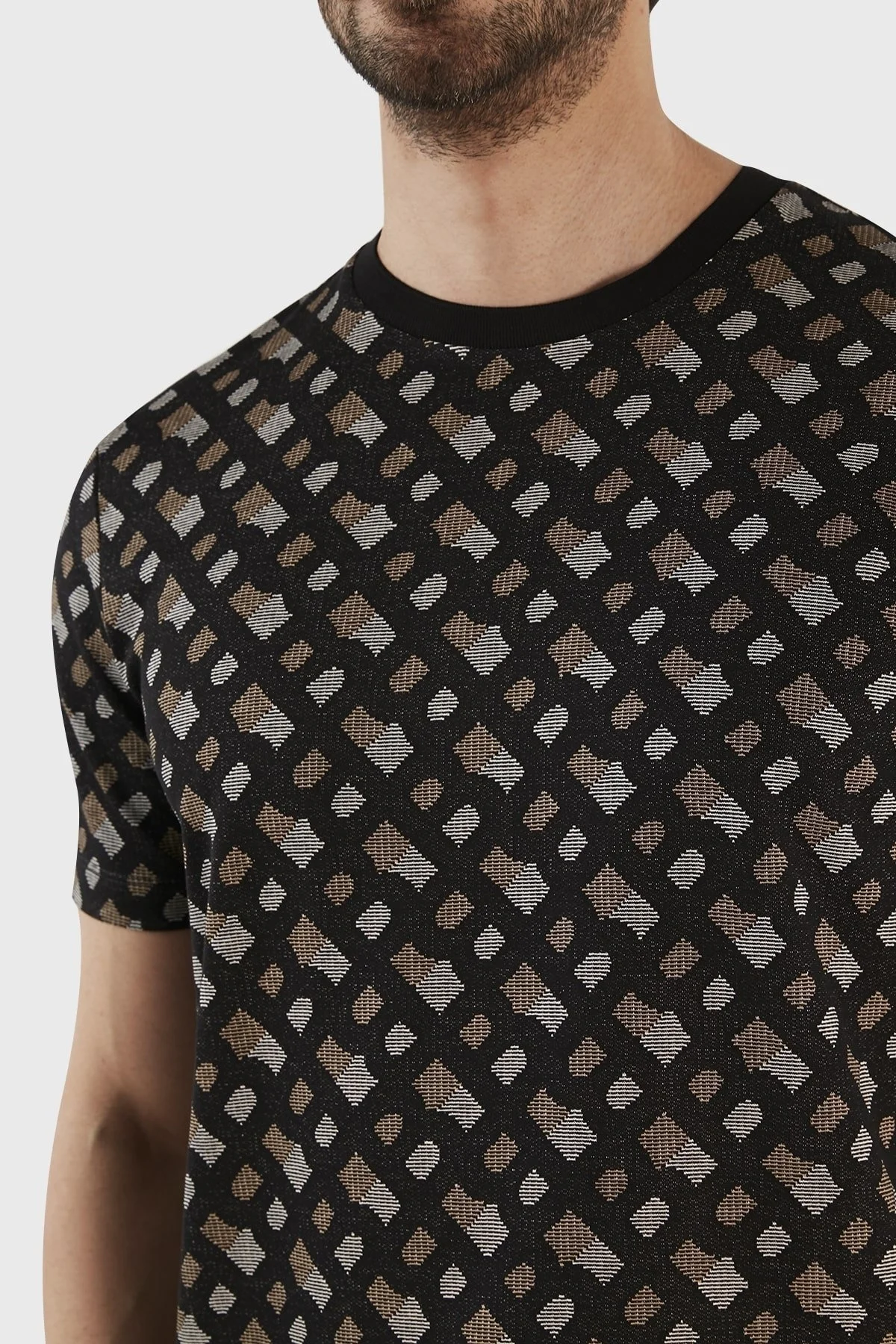 Boss % 100 Pamuk Jakarlı Regular Fit Bisiklet Yaka Erkek T Shirt 50486218 001 SİYAH - 4