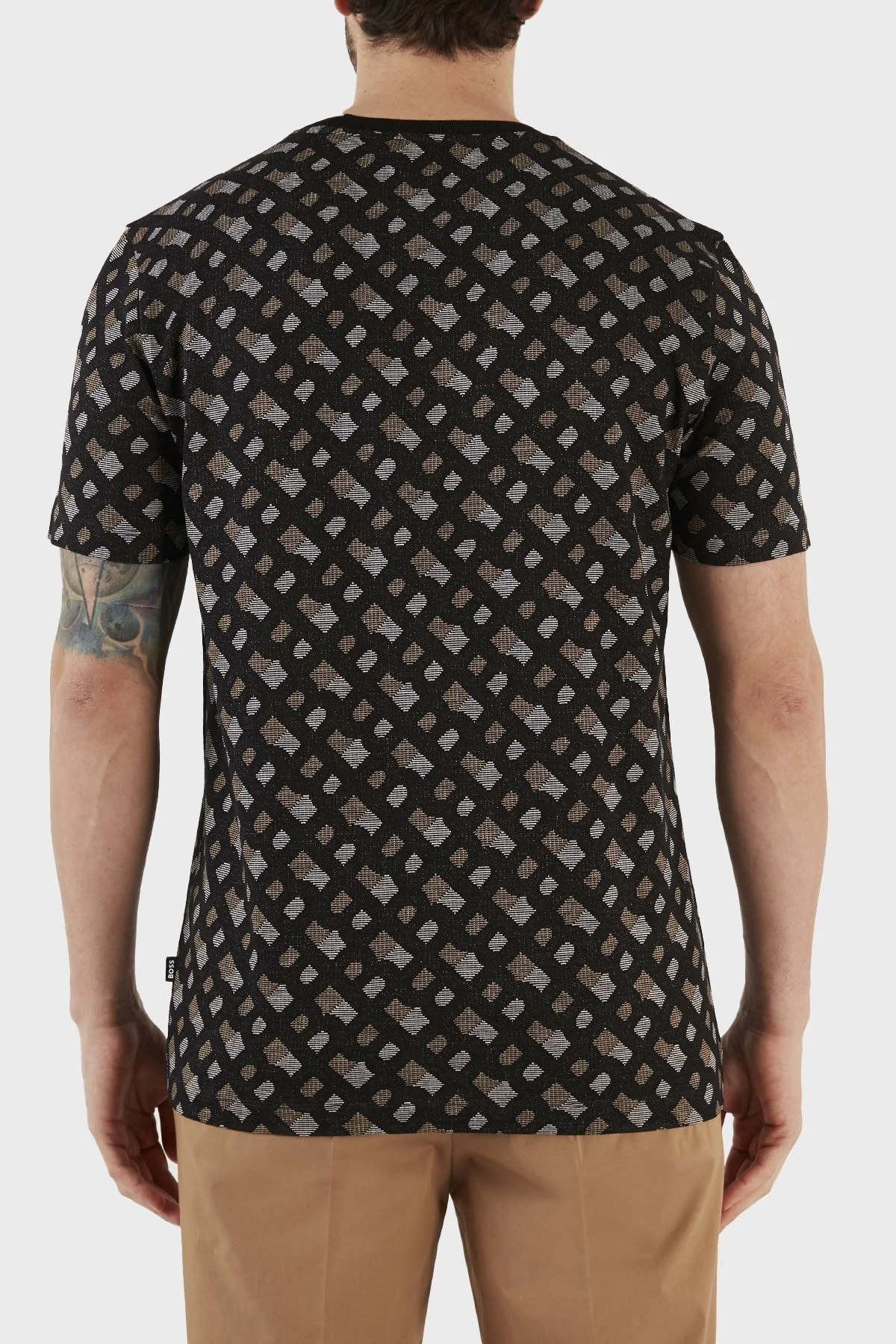 Boss % 100 Pamuk Jakarlı Regular Fit Bisiklet Yaka Erkek T Shirt 50486218 001 SİYAH - 6