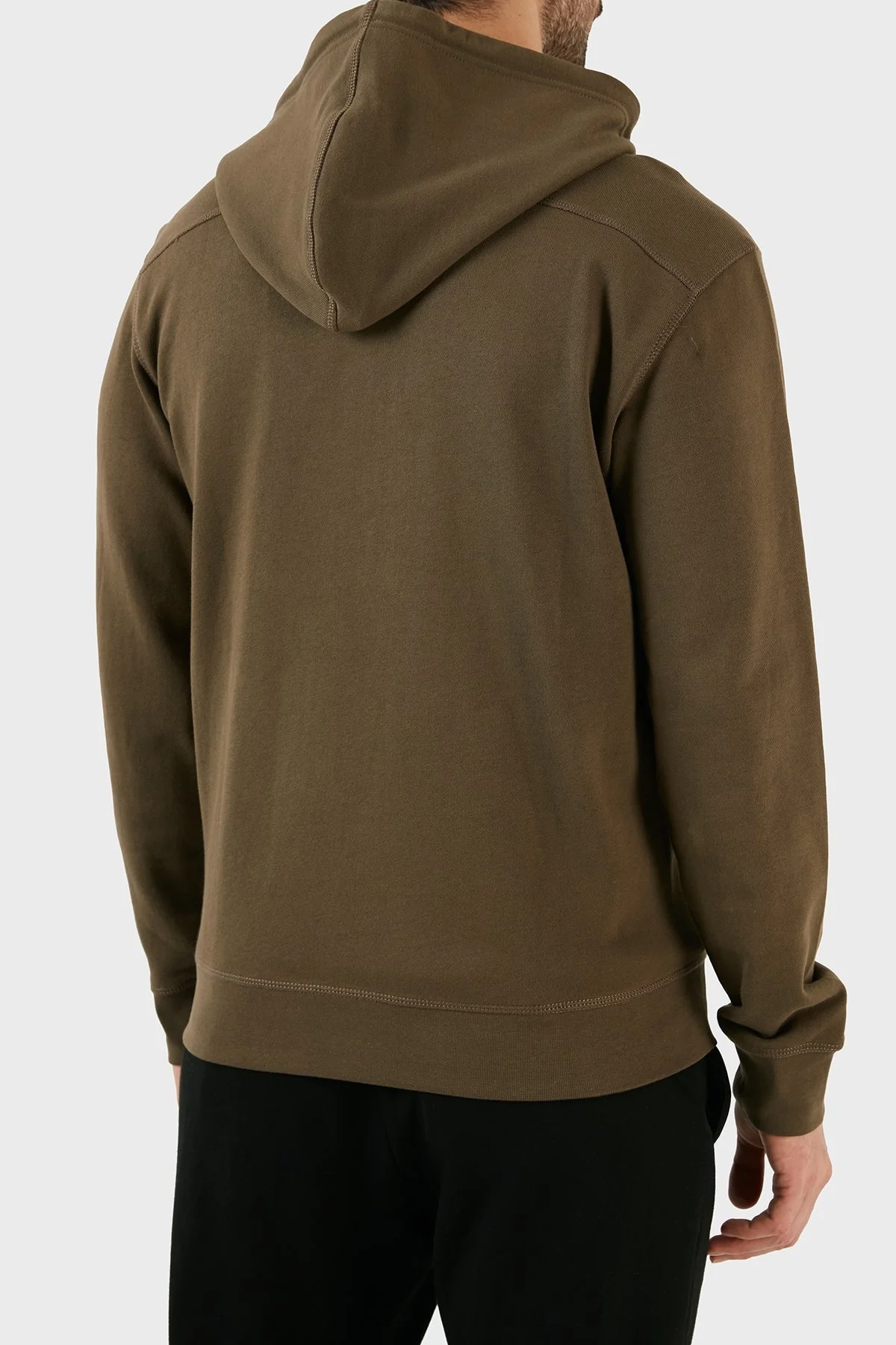 Boss % 100 Pamuk Kapüşonlu Fermuarlı Regular Fit Erkek Sweat 50477003 308 HAKİ - 5