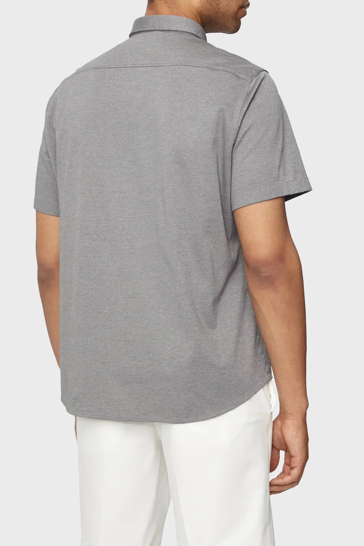 Boss % 100 Pamuk Kısa Kollu Regular Fit Düğmeli Yaka Erkek Gömlek 50512005 052 AÇIK GRİ - 3