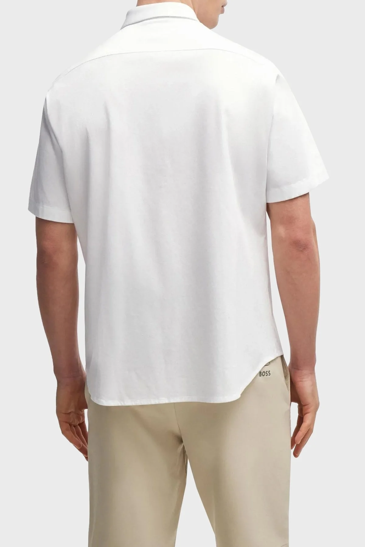 Boss % 100 Pamuk Kısa Kollu Regular Fit Düğmeli Yaka Erkek Gömlek 50512005 100 BEYAZ - 3