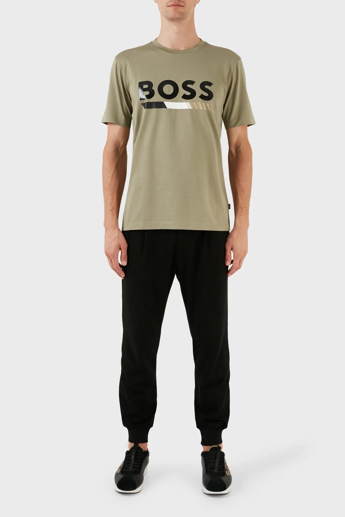 Boss % 100 Pamuk Logo Baskılı Bisiklet Yaka Regular Fit Erkek T Shirt 50495696 336 AÇIK YEŞİL - 2