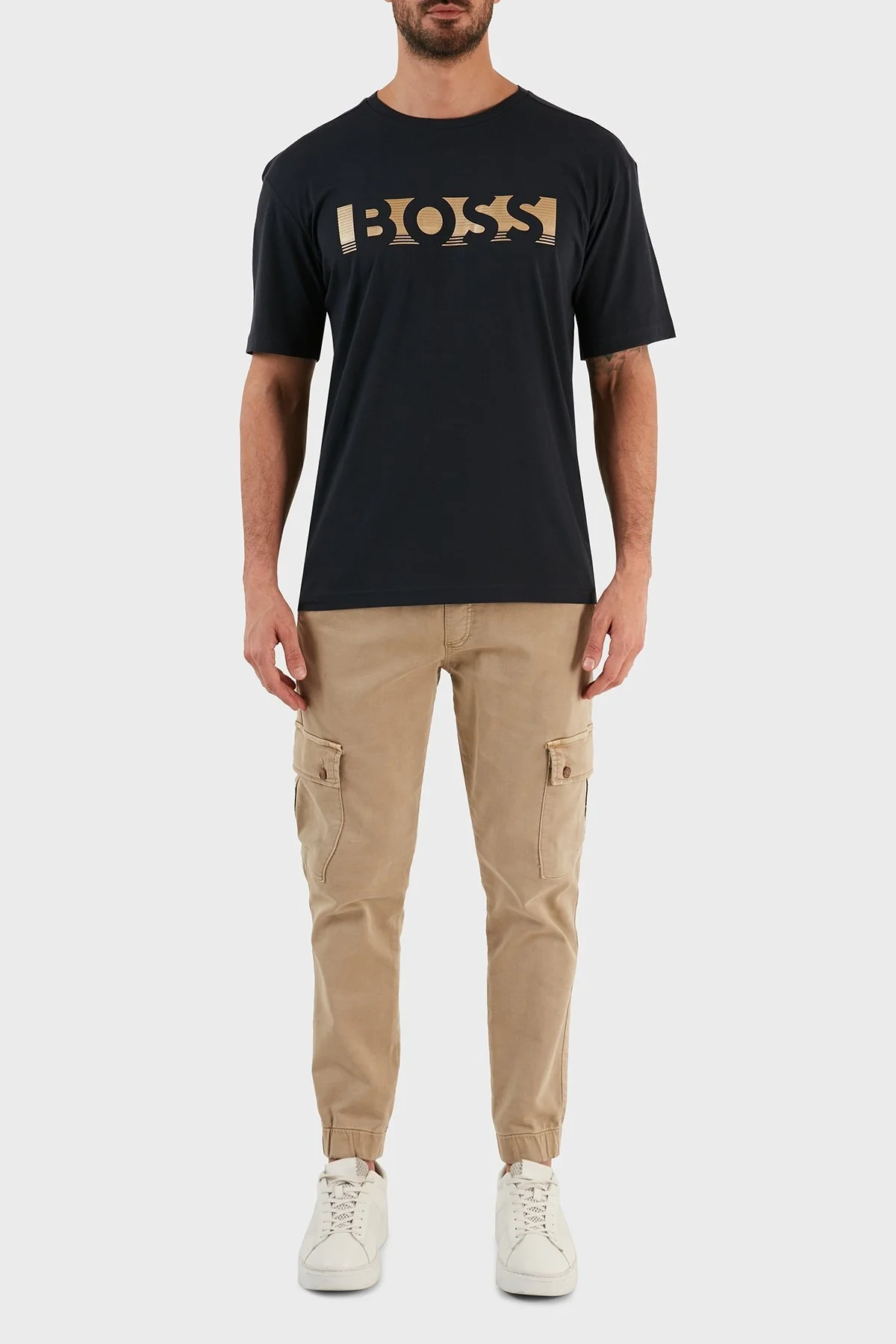 Boss % 100 Pamuk Logolu Relaxed Fit Bisiklet Yaka Erkek T Shirt S 50466295 402 LACİVERT - 4