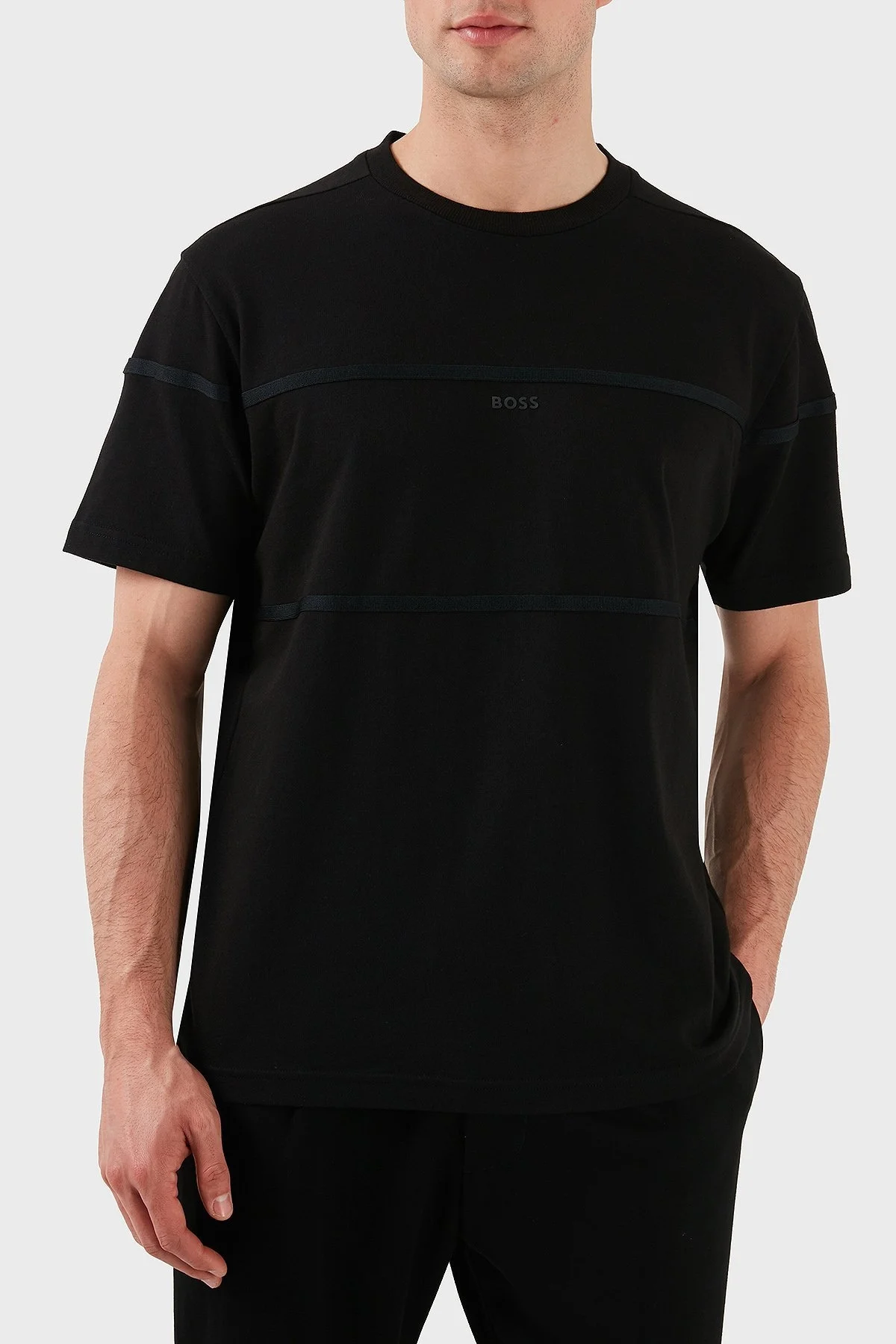 Boss % 100 Pamuk Loose Fit Bisiklet Yaka Logolu Erkek T Shirt 50531274 001 SİYAH - 5
