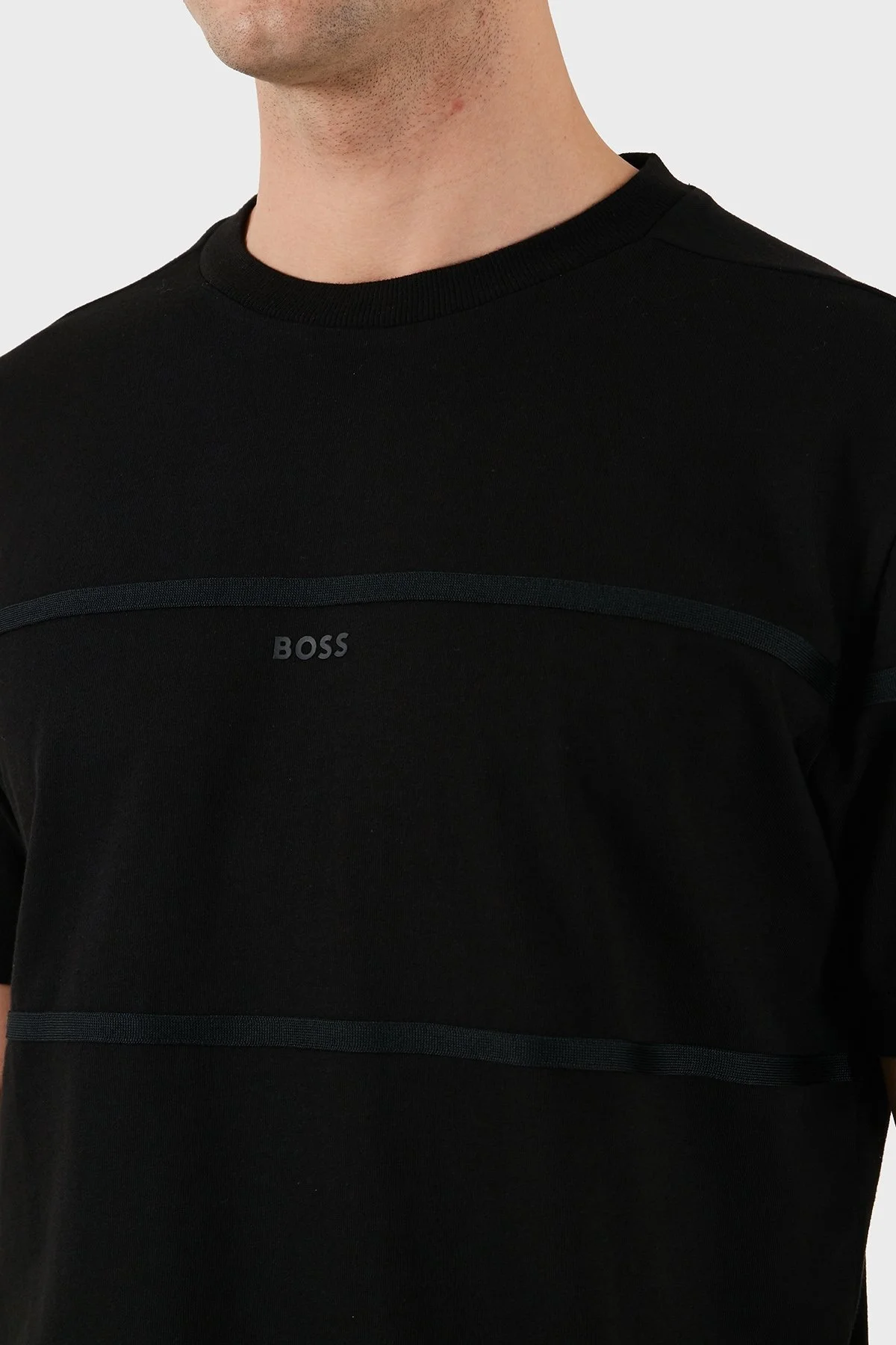 Boss % 100 Pamuk Loose Fit Bisiklet Yaka Logolu Erkek T Shirt 50531274 001 SİYAH - 6