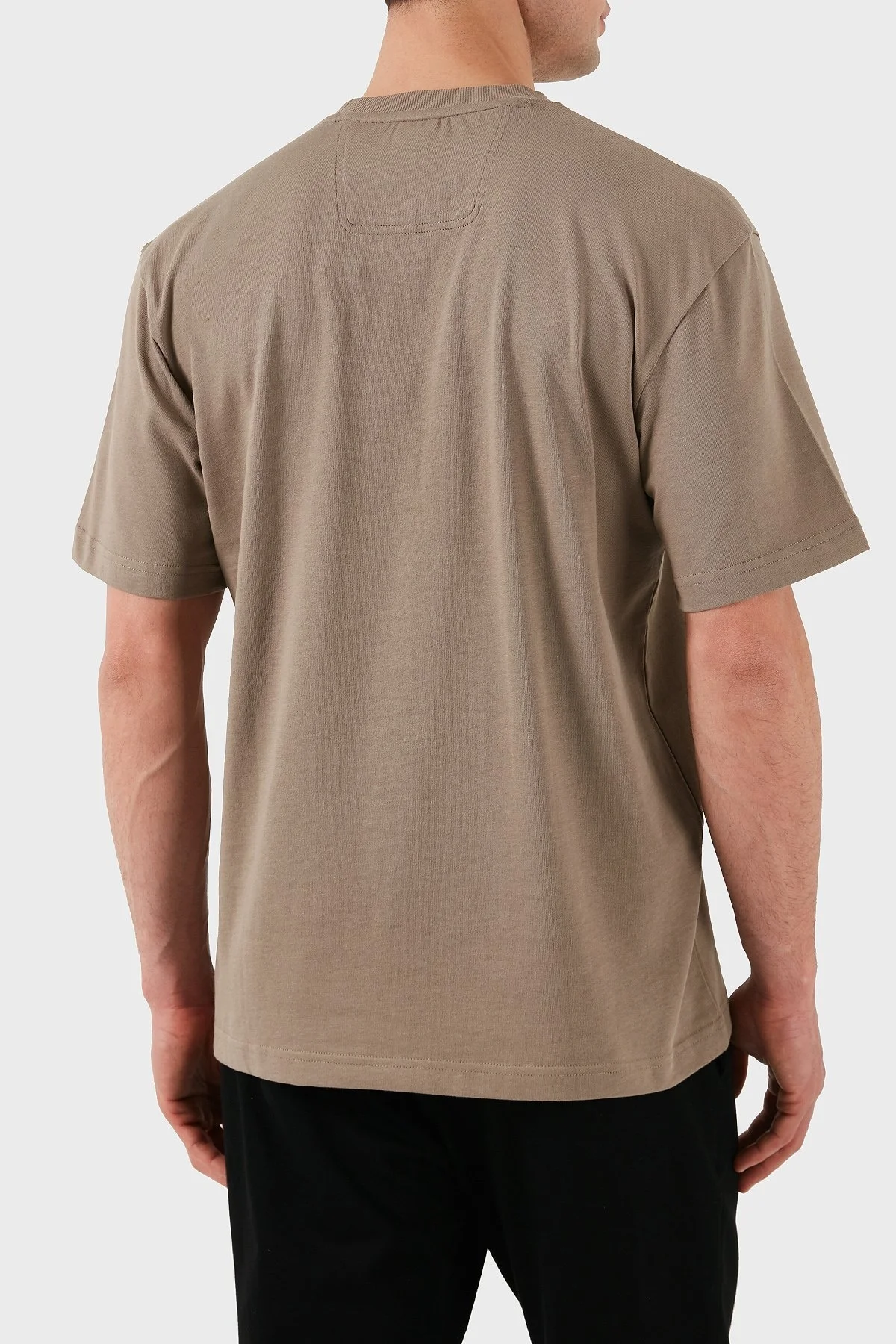 Boss % 100 Pamuk Oversize Bisiklet Yaka Logolu Erkek T Shirt 50519368 334 BEJ - 3