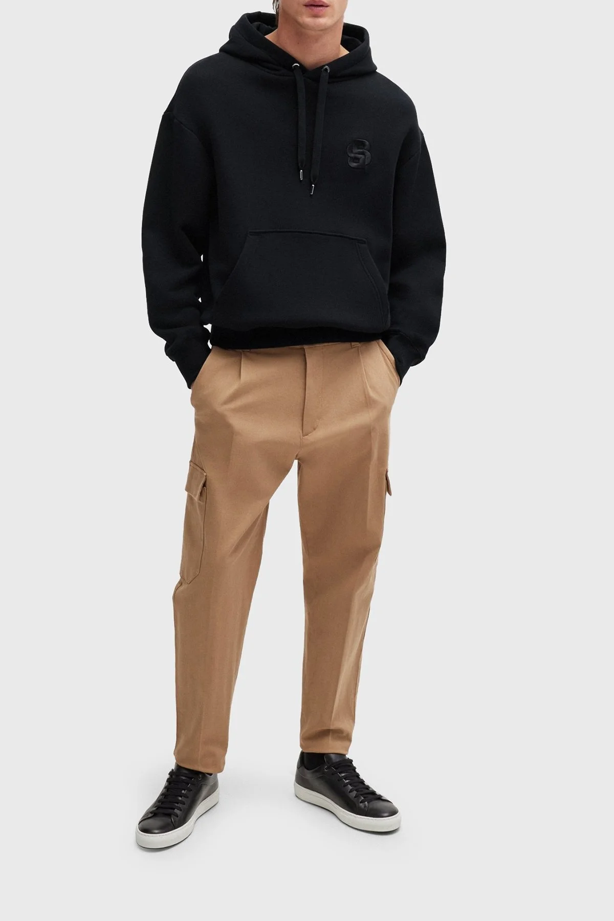 Boss % 100 Pamuk Oversize Kapüşonlu Erkek Sweat 50518762 001 SİYAH - 3