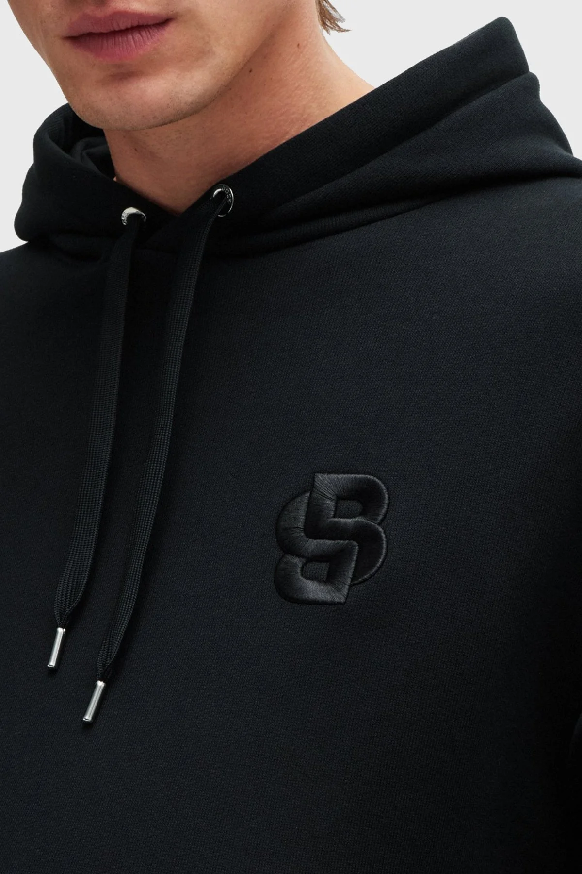 Boss % 100 Pamuk Oversize Kapüşonlu Erkek Sweat 50518762 001 SİYAH - 4