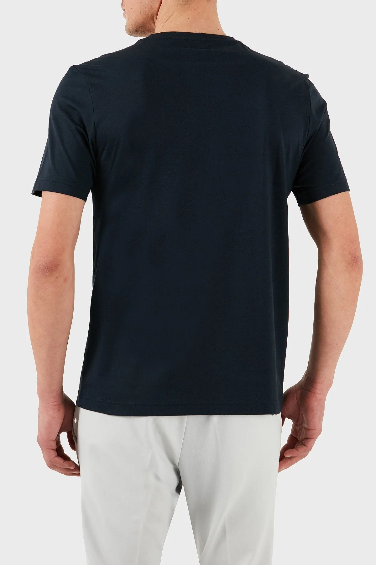 Boss % 100 Pamuk Regular Fit Bisiklet Yaka Baskılı Erkek T Shirt 50531587 402 LACİVERT - 3