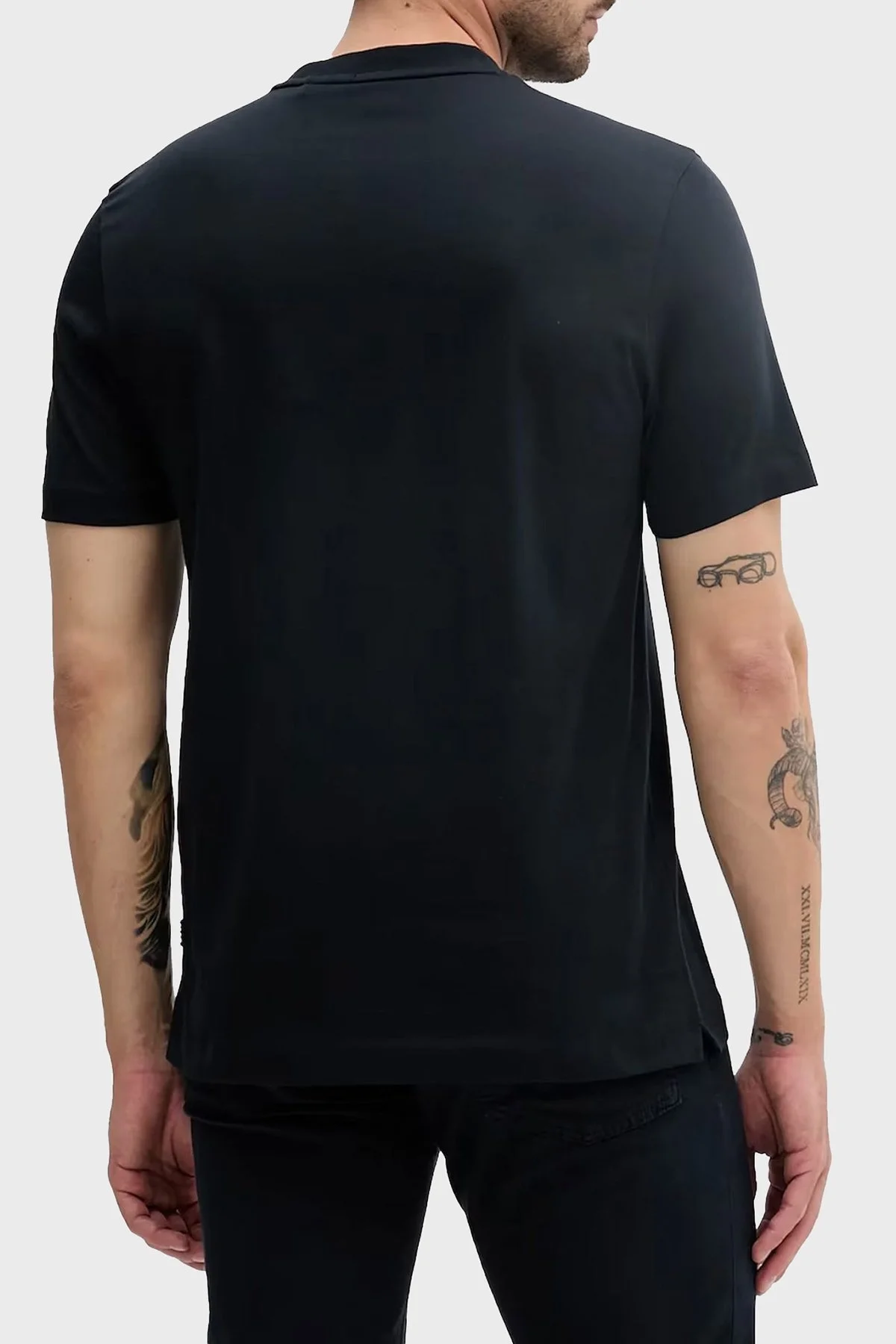 Boss % 100 Pamuk Regular Fit Bisiklet Yaka Desenli Erkek T Shirt 50538438 404 LACİVERT - 7