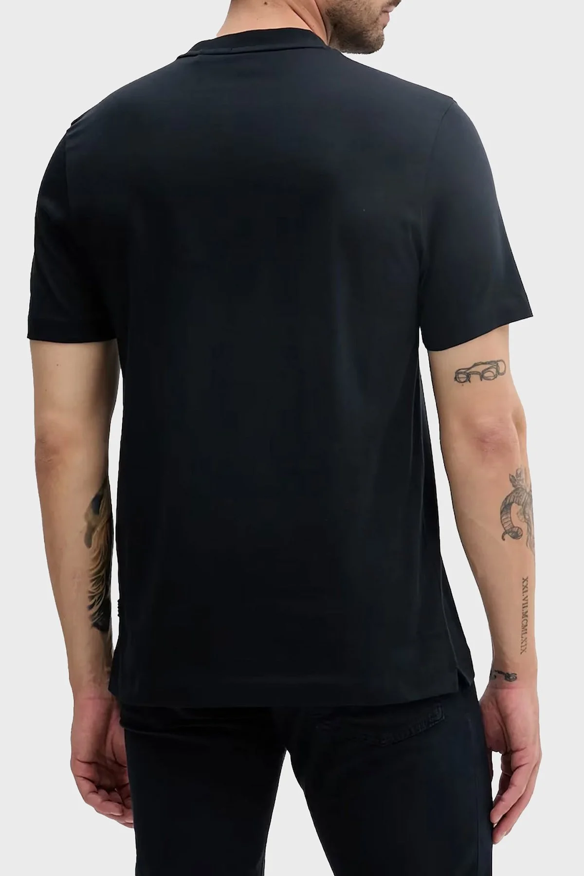 Boss % 100 Pamuk Regular Fit Bisiklet Yaka Desenli Erkek T Shirt 50538438 404 LACİVERT - 3