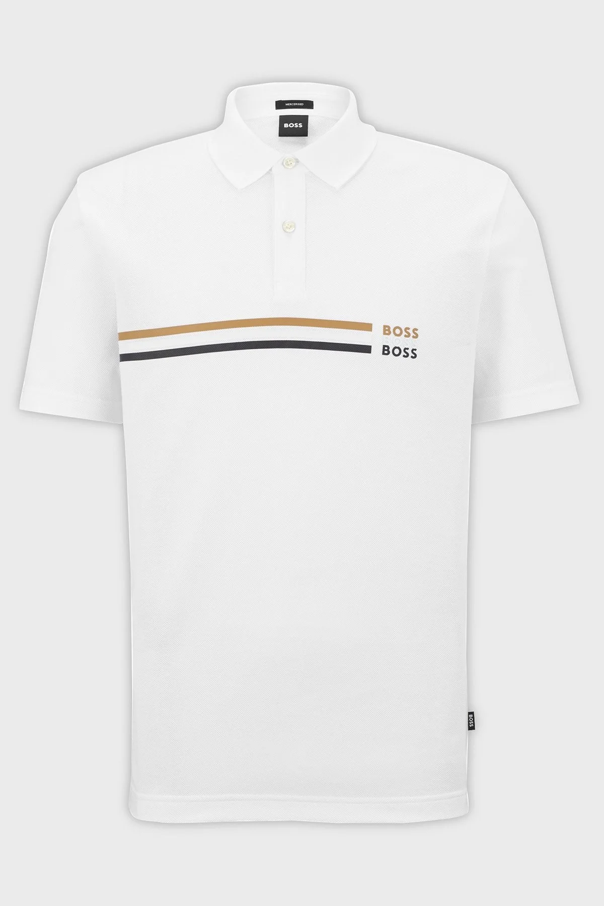 Boss % 100 Pamuk Regular Fit Bisiklet Yaka Erkek Polo Yaka T Shirt 50488266 100 BEYAZ - 5
