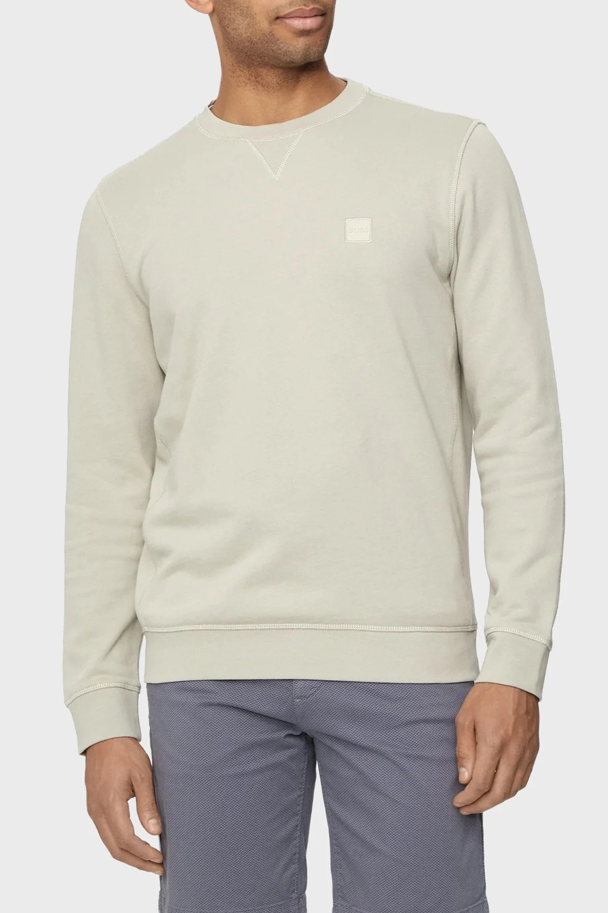 Boss % 100 Pamuk Regular Fit Bisiklet Yaka Erkek Sweat 50509323 271 GRİ - 1