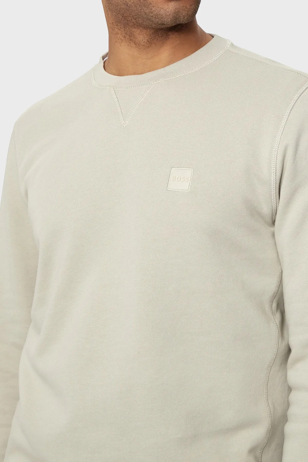 Boss % 100 Pamuk Regular Fit Bisiklet Yaka Erkek Sweat 50509323 271 GRİ - 5