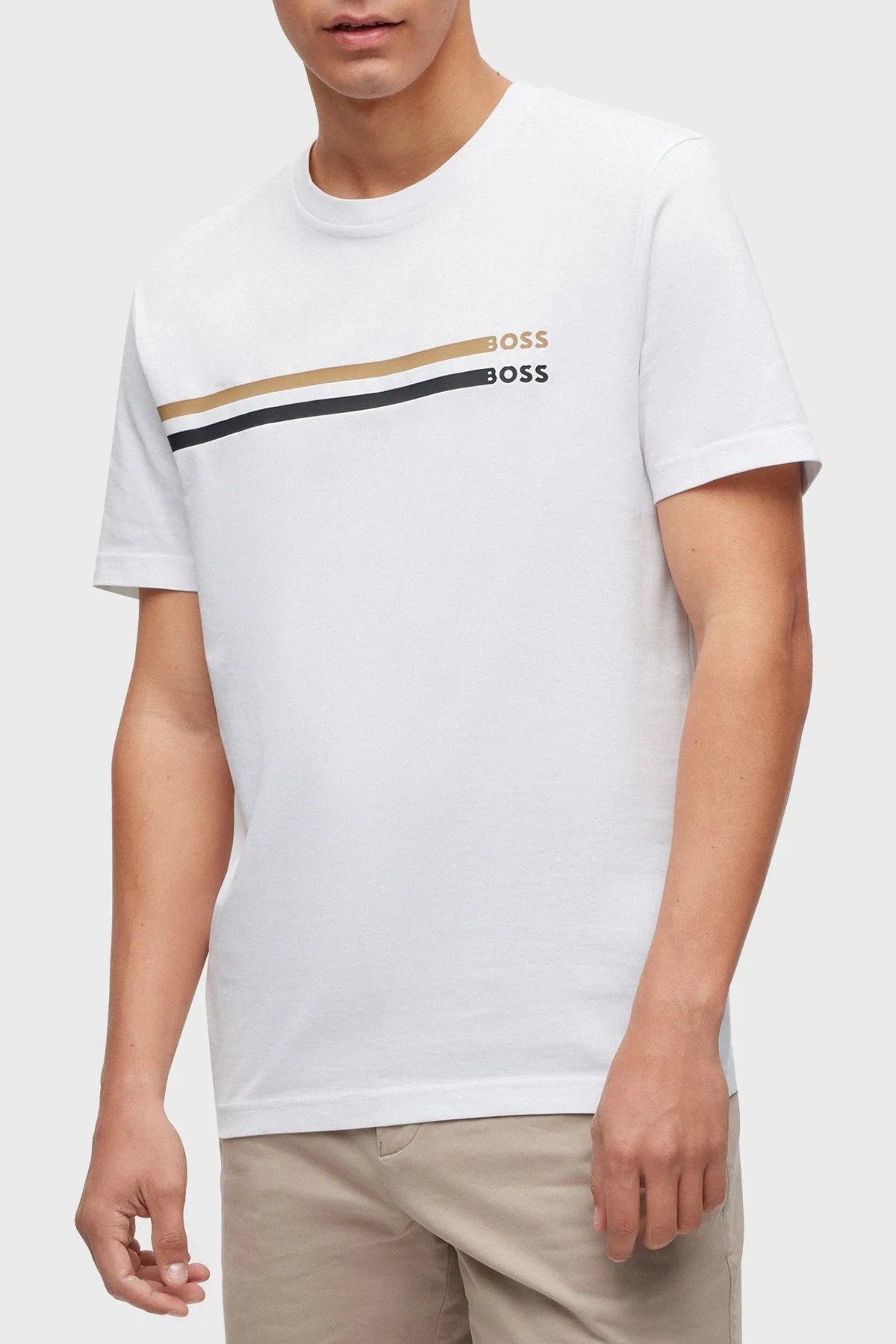 Boss % 100 Pamuk Regular Fit Bisiklet Yaka Erkek T Shirt 50486211 100 BEYAZ - 1