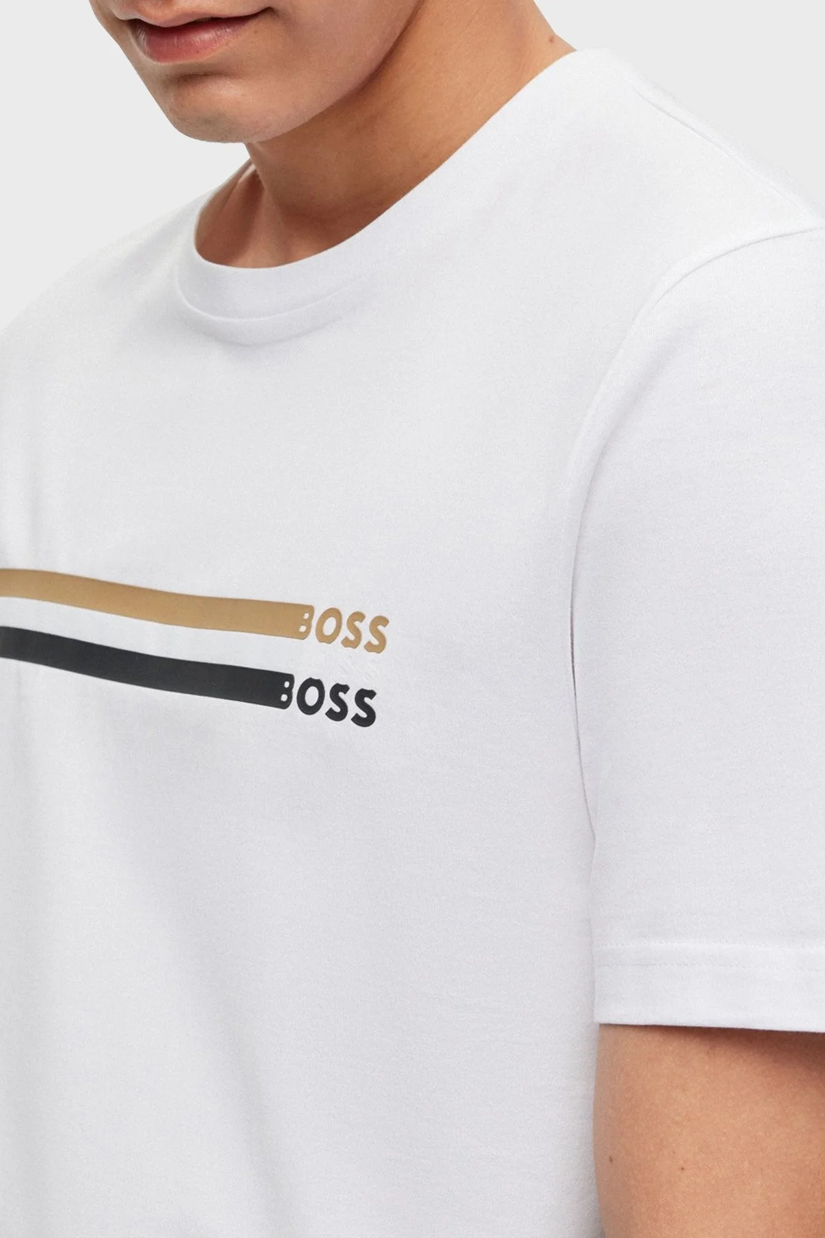 Boss % 100 Pamuk Regular Fit Bisiklet Yaka Erkek T Shirt 50486211 100 BEYAZ - 4