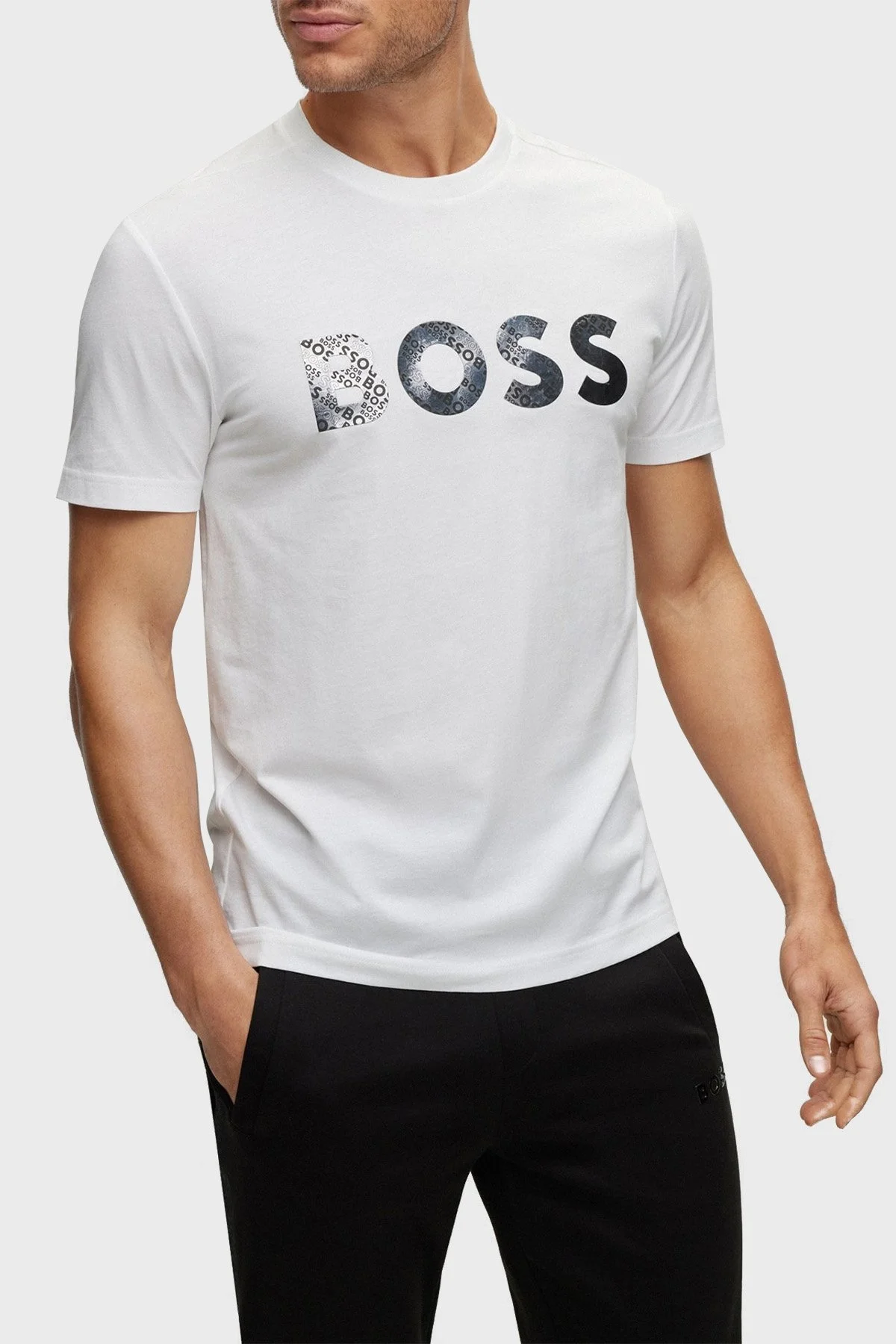 Boss % 100 Pamuk Regular Fit Bisiklet Yaka Erkek T Shirt 50488833 100 BEYAZ - 1