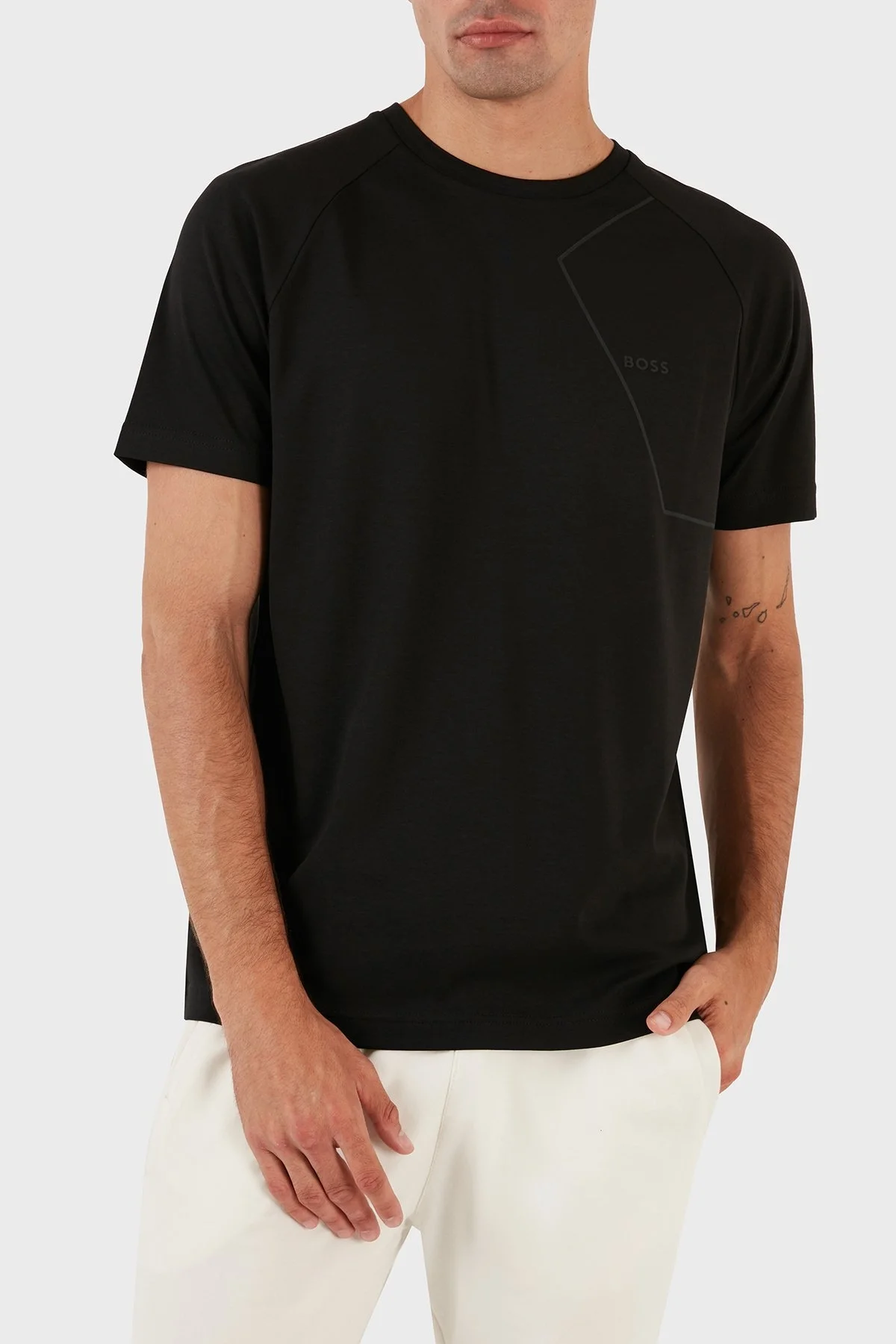 Boss % 100 Pamuk Regular Fit Bisiklet Yaka Erkek T Shirt 50494374 001 SİYAH - 3