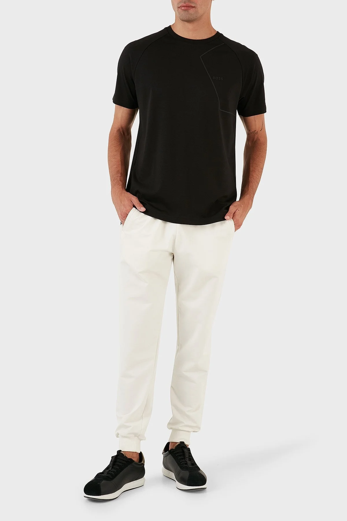 Boss % 100 Pamuk Regular Fit Bisiklet Yaka Erkek T Shirt 50494374 001 SİYAH - 5