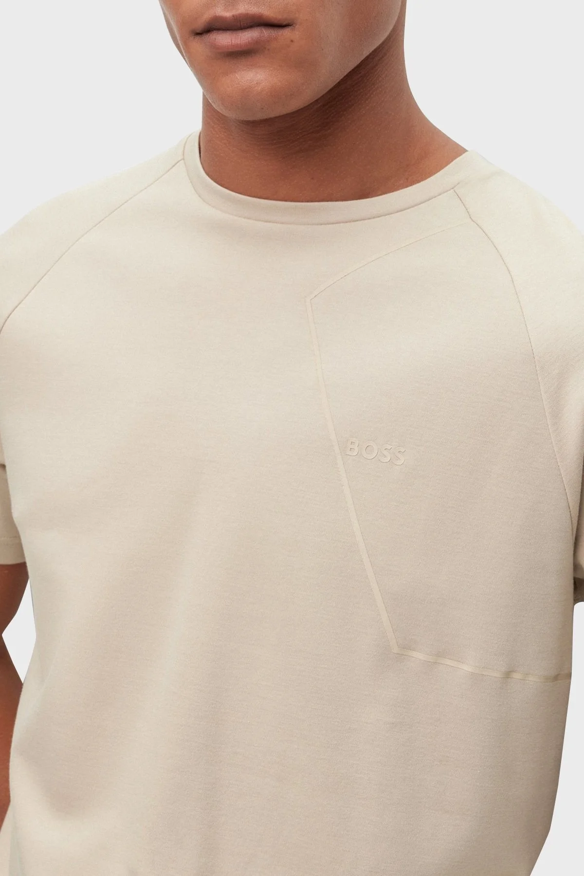 Boss % 100 Pamuk Regular Fit Bisiklet Yaka Erkek T Shirt 50494374 269 BEJ - 4