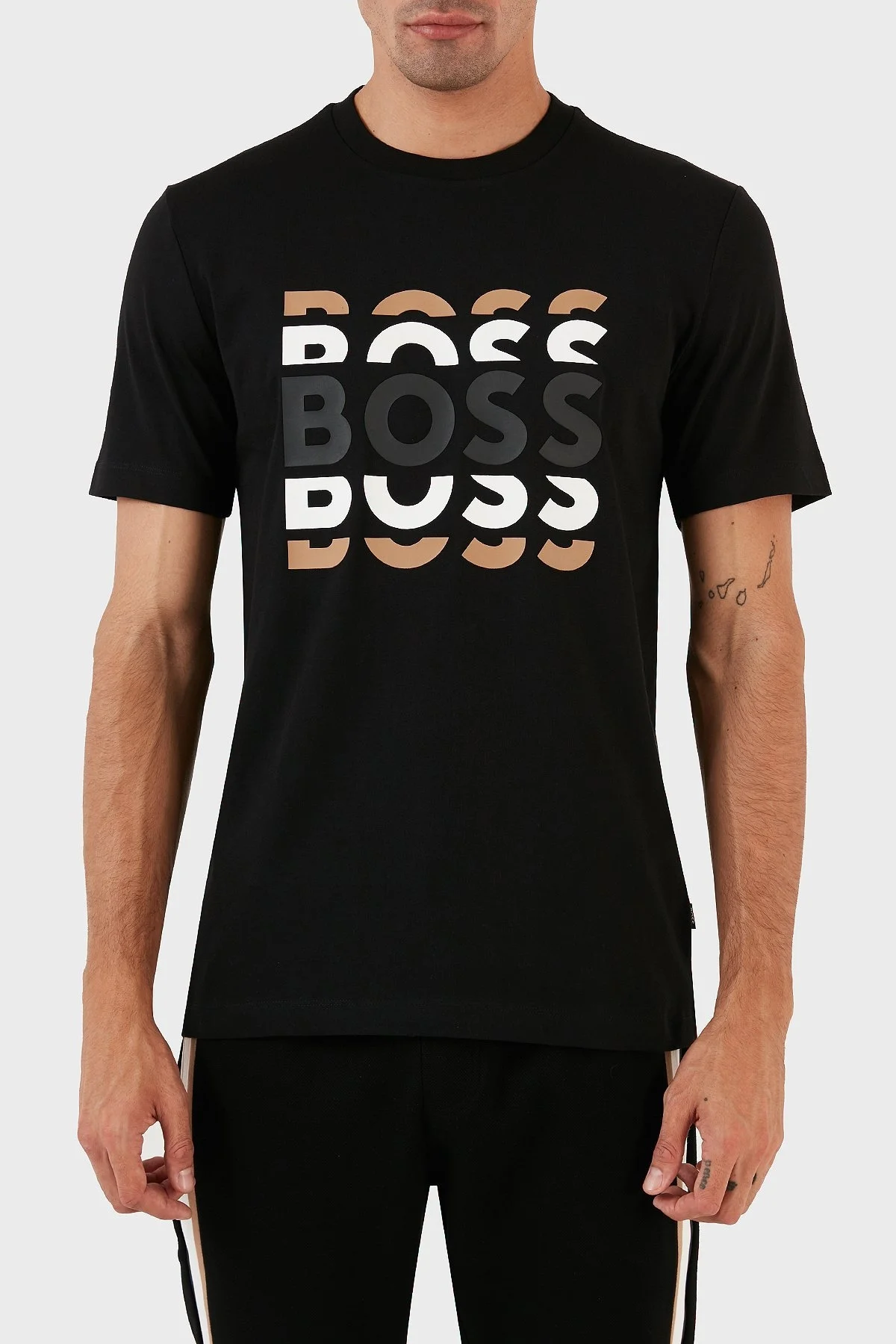 Boss % 100 Pamuk Regular Fit Bisiklet Yaka Erkek T Shirt 50495735 001 SİYAH - 1