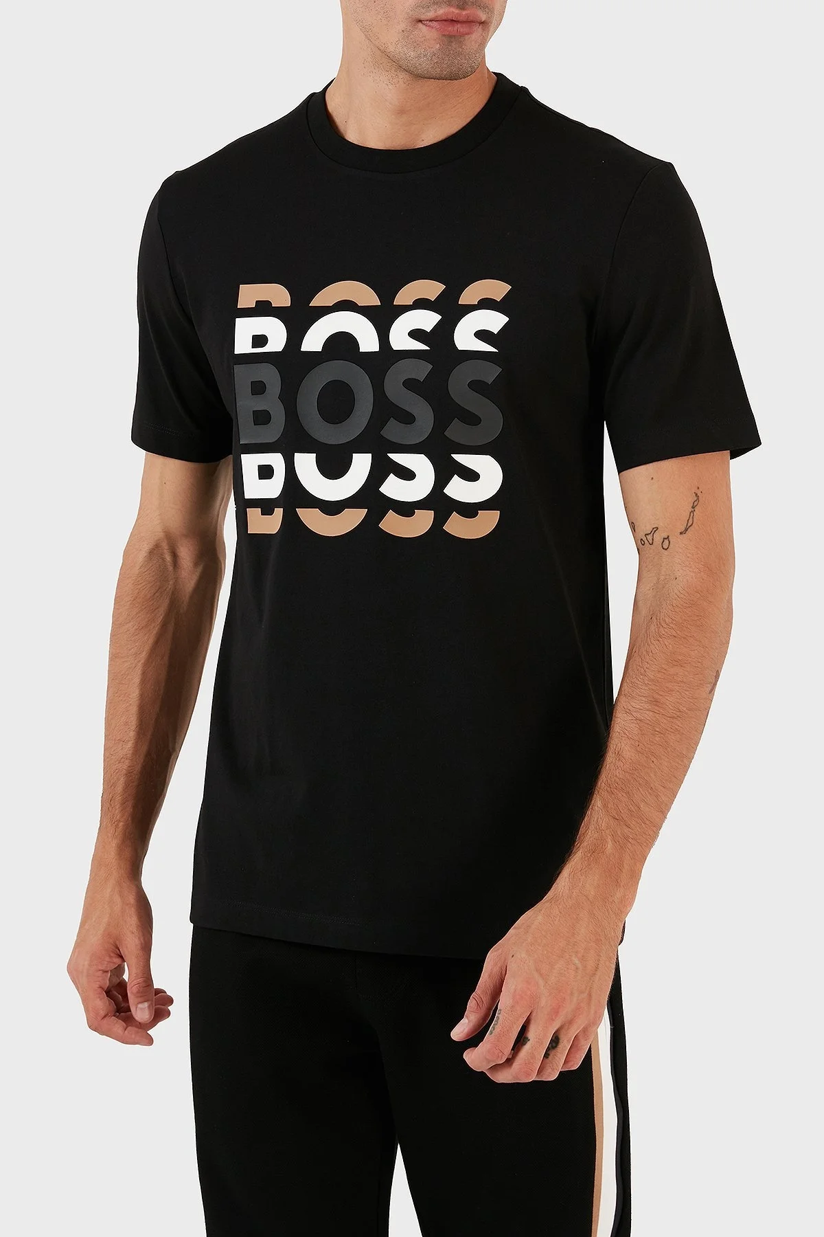 Boss % 100 Pamuk Regular Fit Bisiklet Yaka Erkek T Shirt 50495735 001 SİYAH - 3
