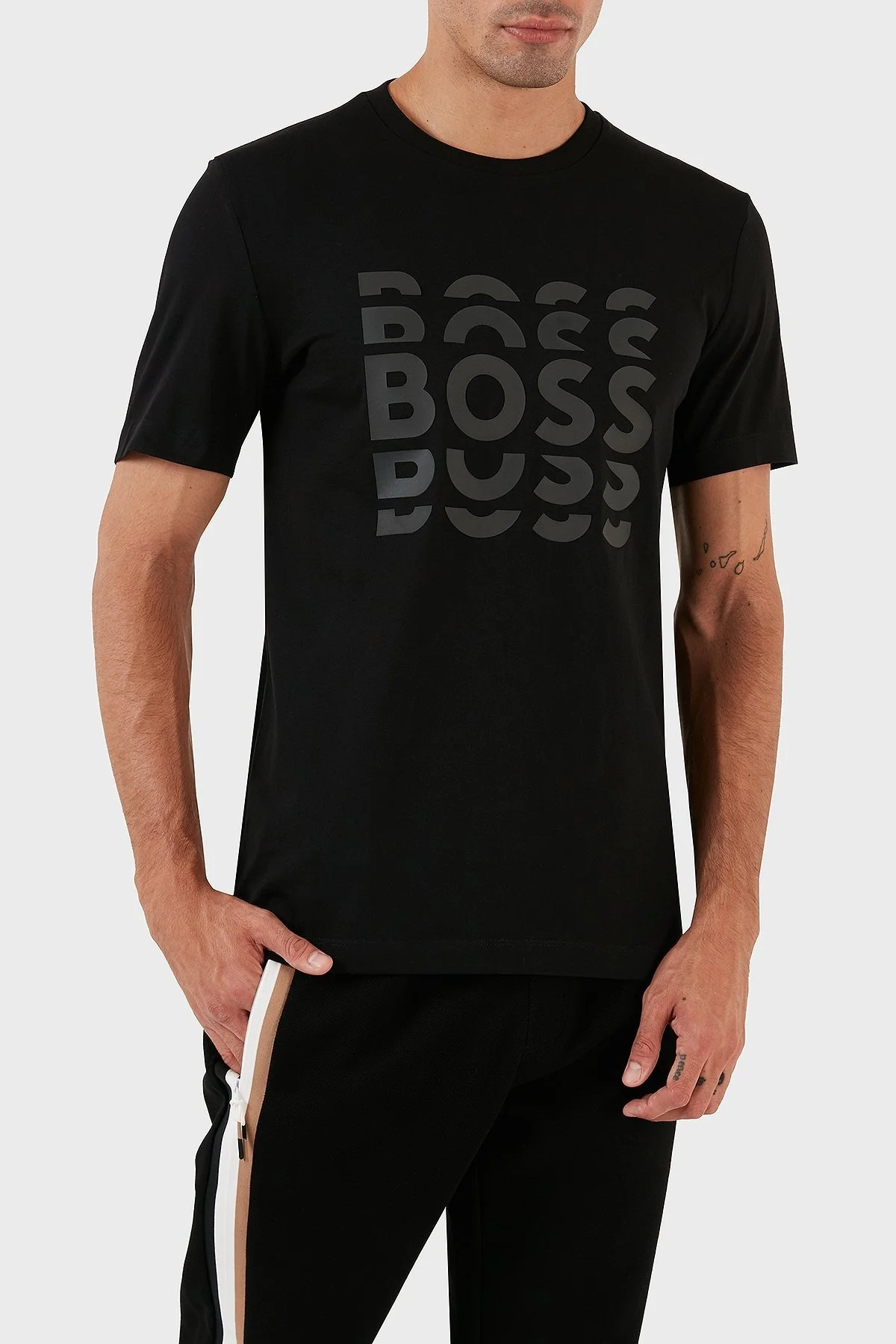 Boss % 100 Pamuk Regular Fit Bisiklet Yaka Erkek T Shirt 50495735 002 SİYAH - 4