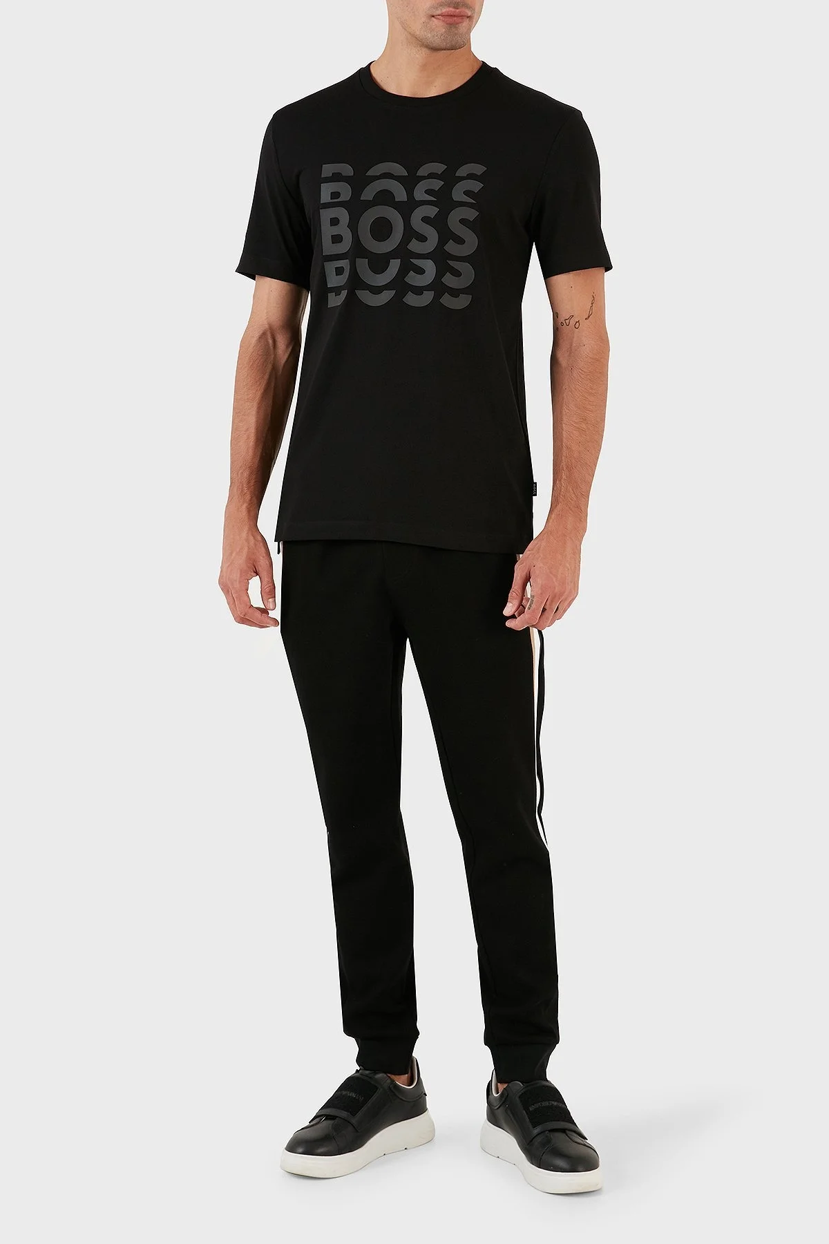 Boss % 100 Pamuk Regular Fit Bisiklet Yaka Erkek T Shirt 50495735 002 SİYAH - 6