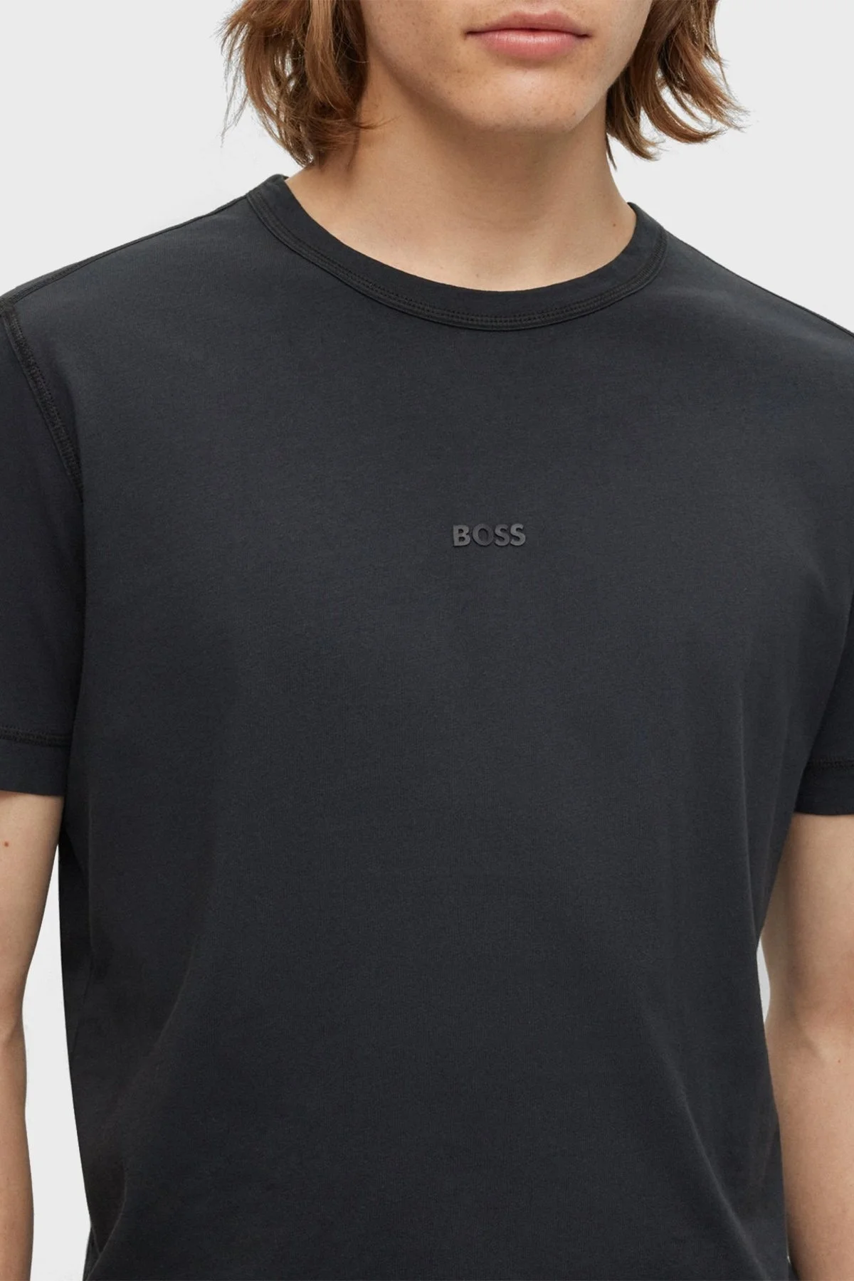 Boss % 100 Pamuk Regular Fit Bisiklet Yaka Erkek T Shirt 50502173 001 SİYAH - 4