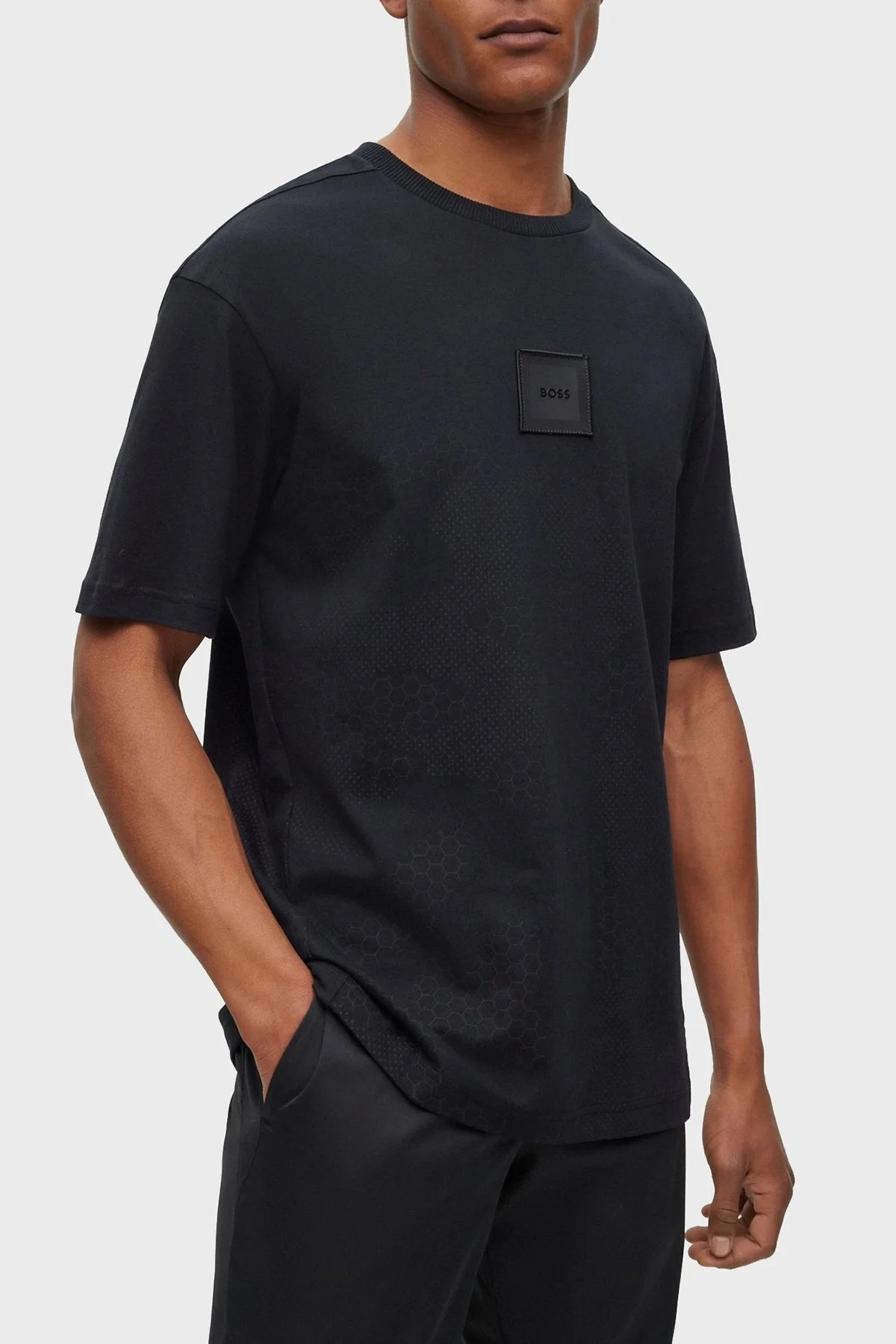 Boss % 100 Pamuk Regular Fit Bisiklet Yaka Erkek T Shirt 50503086 001 SİYAH - 1