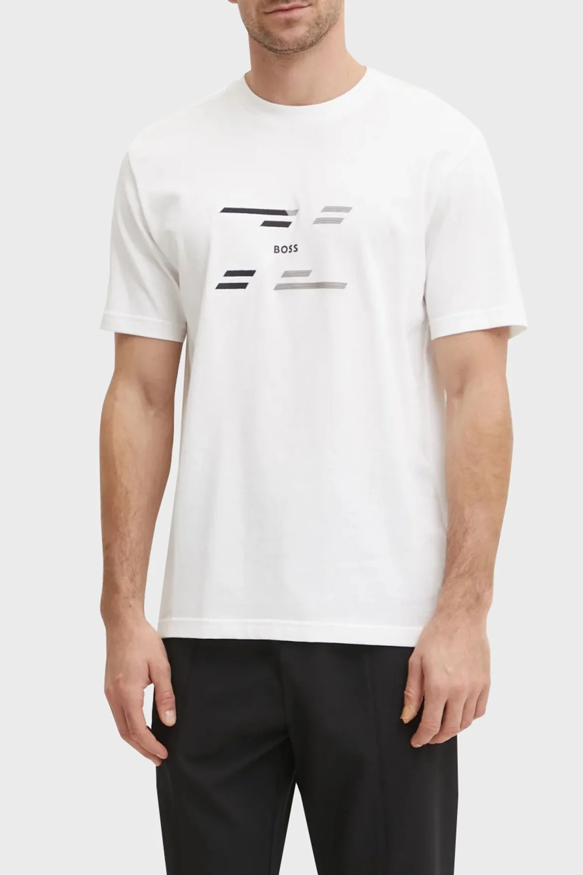 Boss % 100 Pamuk Regular Fit Bisiklet Yaka Erkek T Shirt 50530997 100 BEYAZ - 1