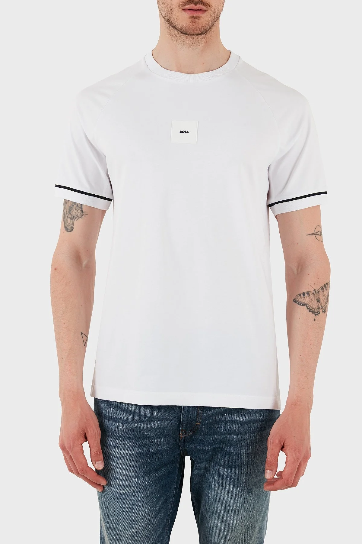 Boss % 100 Pamuk Regular Fit Bisiklet Yaka Erkek T Shirt 50537846 100 BEYAZ - 1