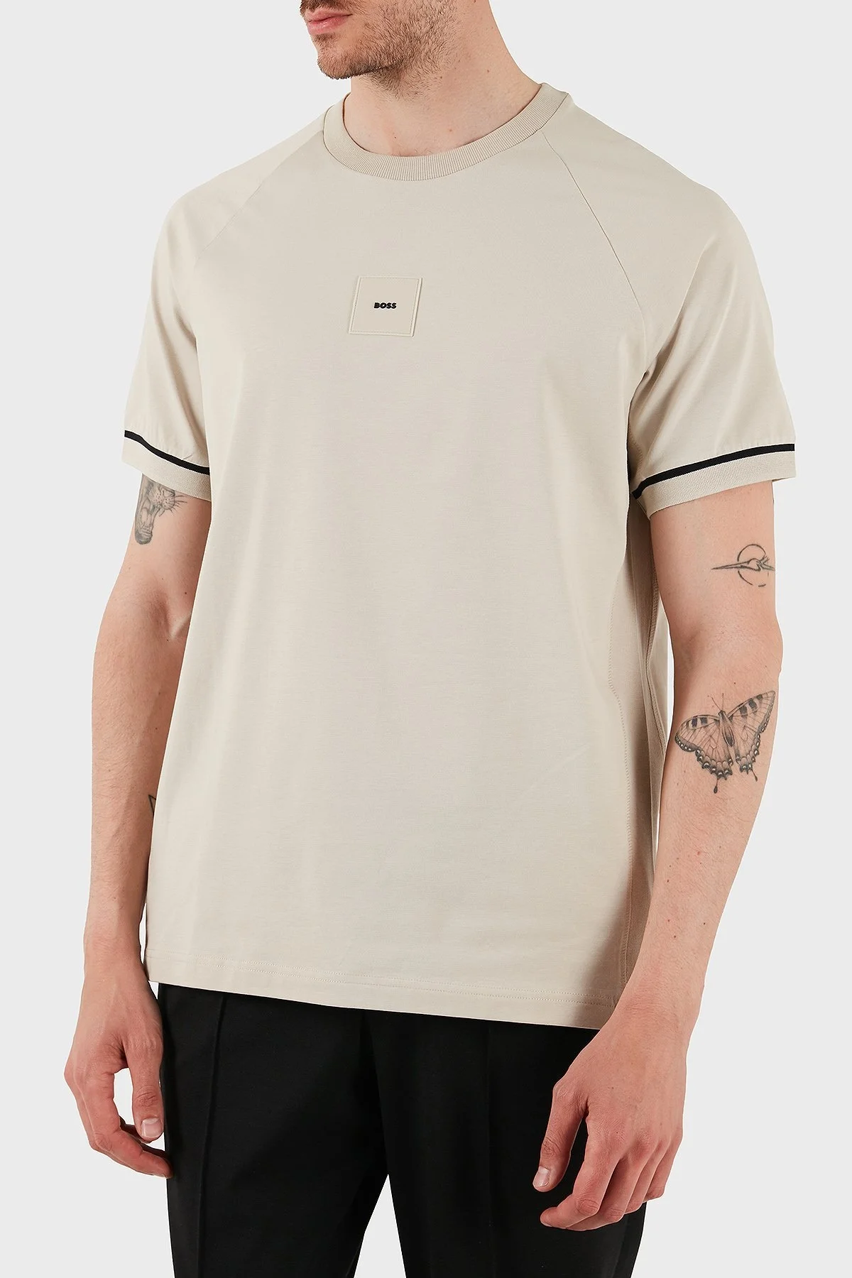 Boss % 100 Pamuk Regular Fit Bisiklet Yaka Erkek T Shirt 50537846 284 KREM - 10