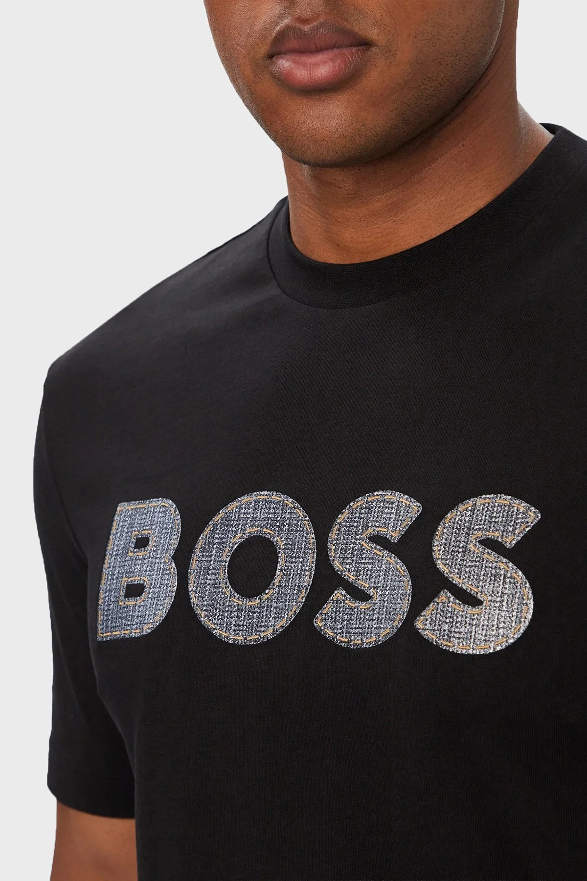 Boss % 100 Pamuk Regular Fit Bisiklet Yaka Erkek T Shirt 50565630 001 Siyah - 4