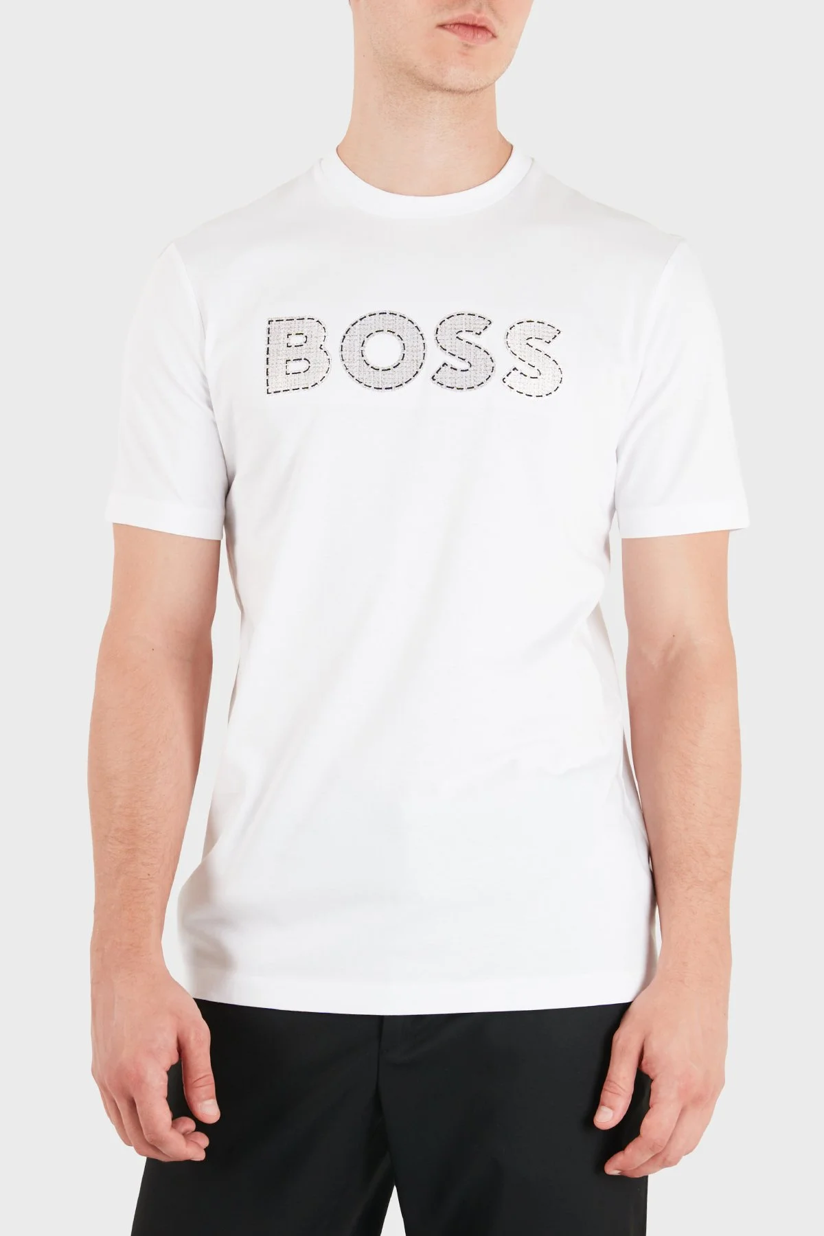 Boss % 100 Pamuk Regular Fit Bisiklet Yaka Erkek T Shirt 50565630 100 Beyaz - 1