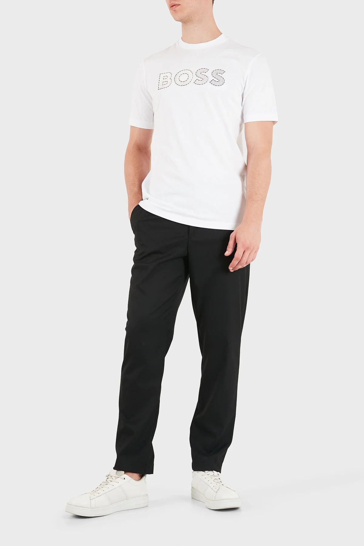 Boss % 100 Pamuk Regular Fit Bisiklet Yaka Erkek T Shirt 50565630 100 Beyaz - 2