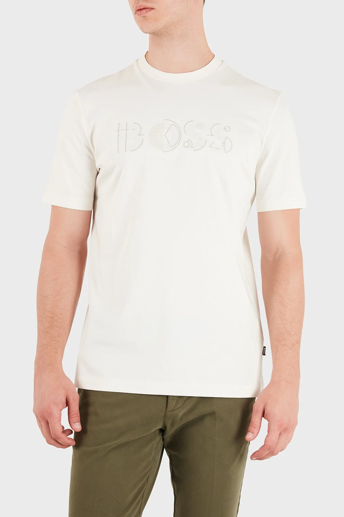 Boss % 100 Pamuk Regular Fit Bisiklet Yaka Erkek T Shirt 50565630 118 Bej - 4