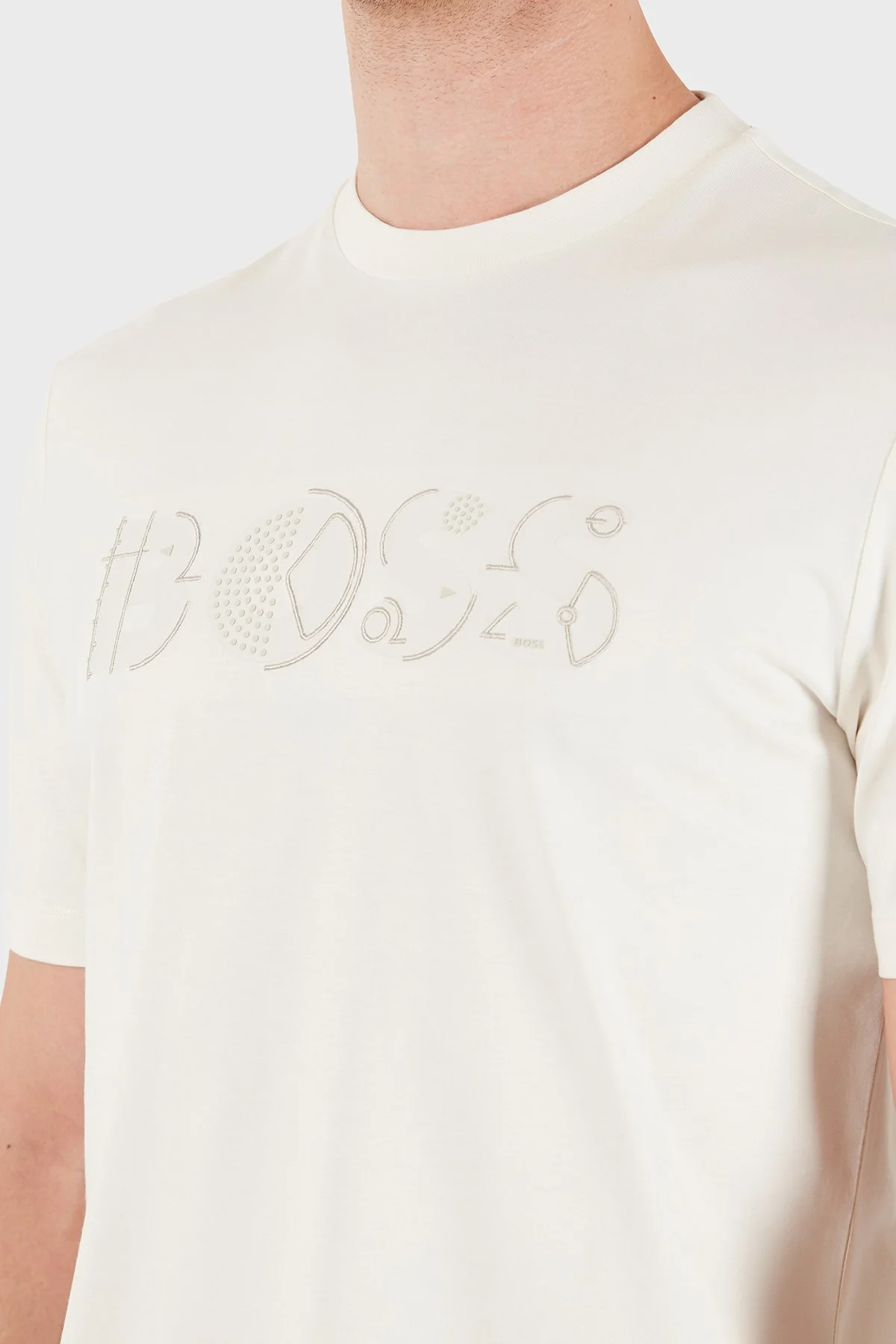 Boss % 100 Pamuk Regular Fit Bisiklet Yaka Erkek T Shirt 50565630 118 Bej - 6
