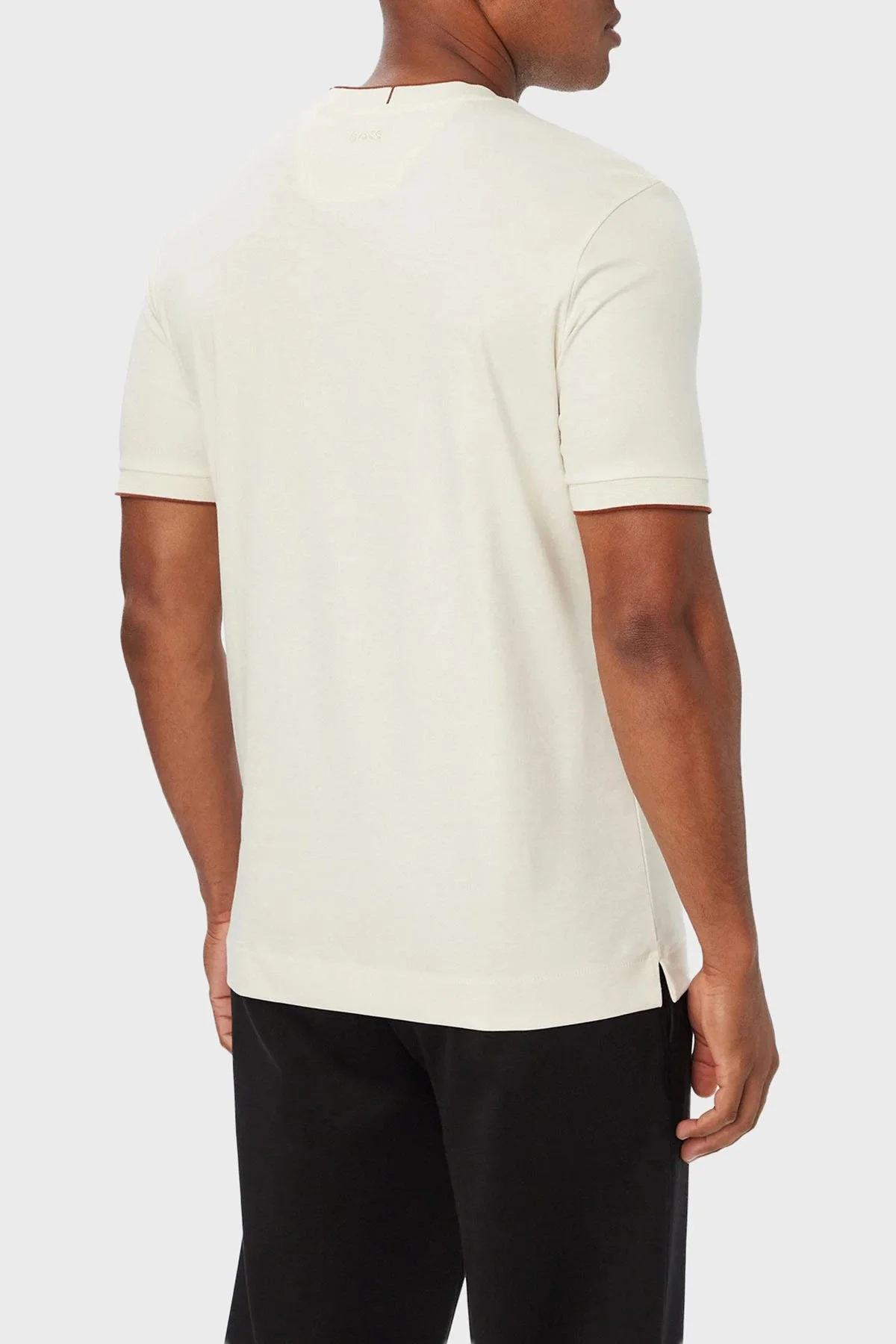Boss % 100 Pamuk Regular Fit Bisiklet Yaka Erkek T Shirt 50575011 118 Bej - 3