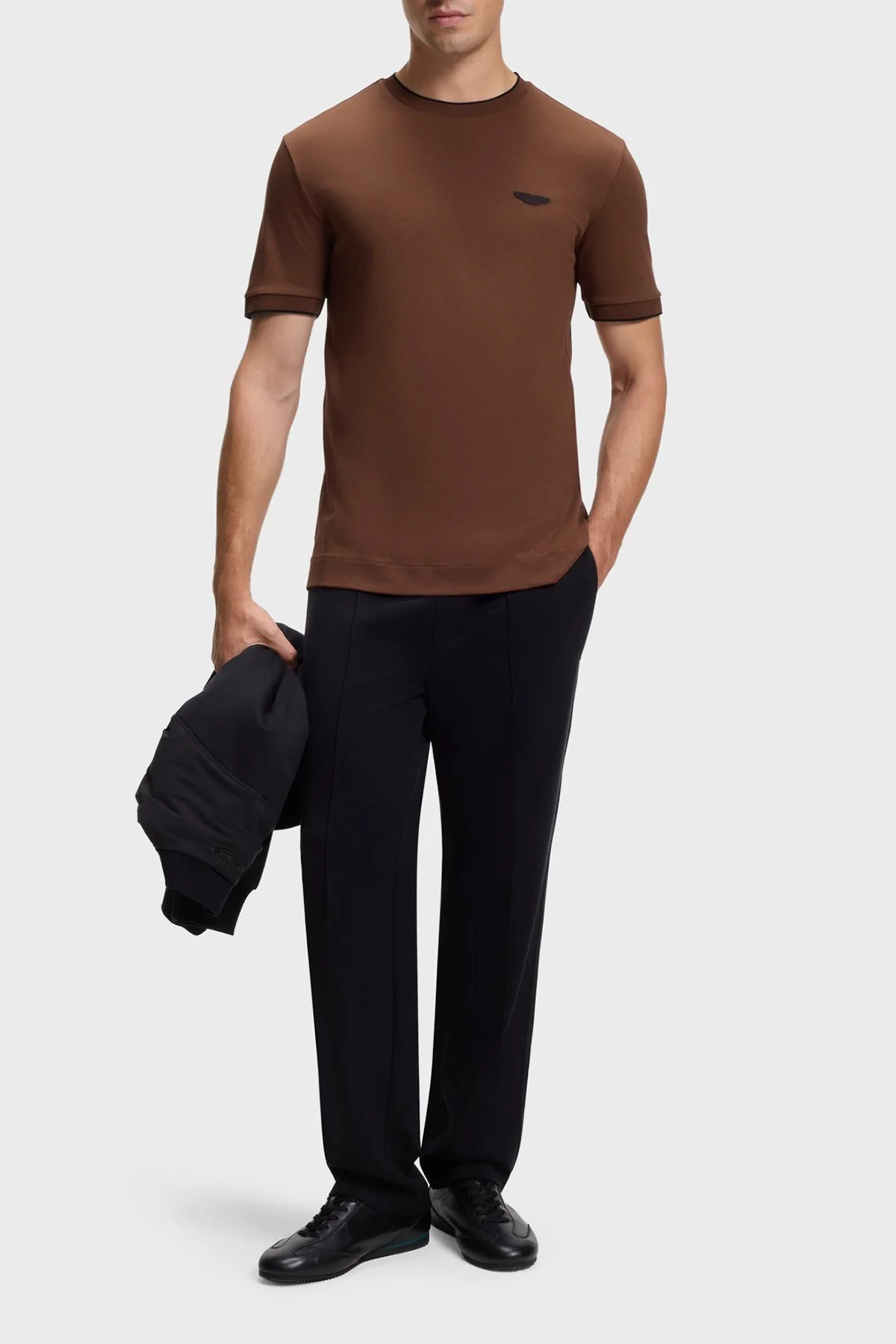 Boss % 100 Pamuk Regular Fit Bisiklet Yaka Erkek T Shirt 50575011 214 Kahve - 2