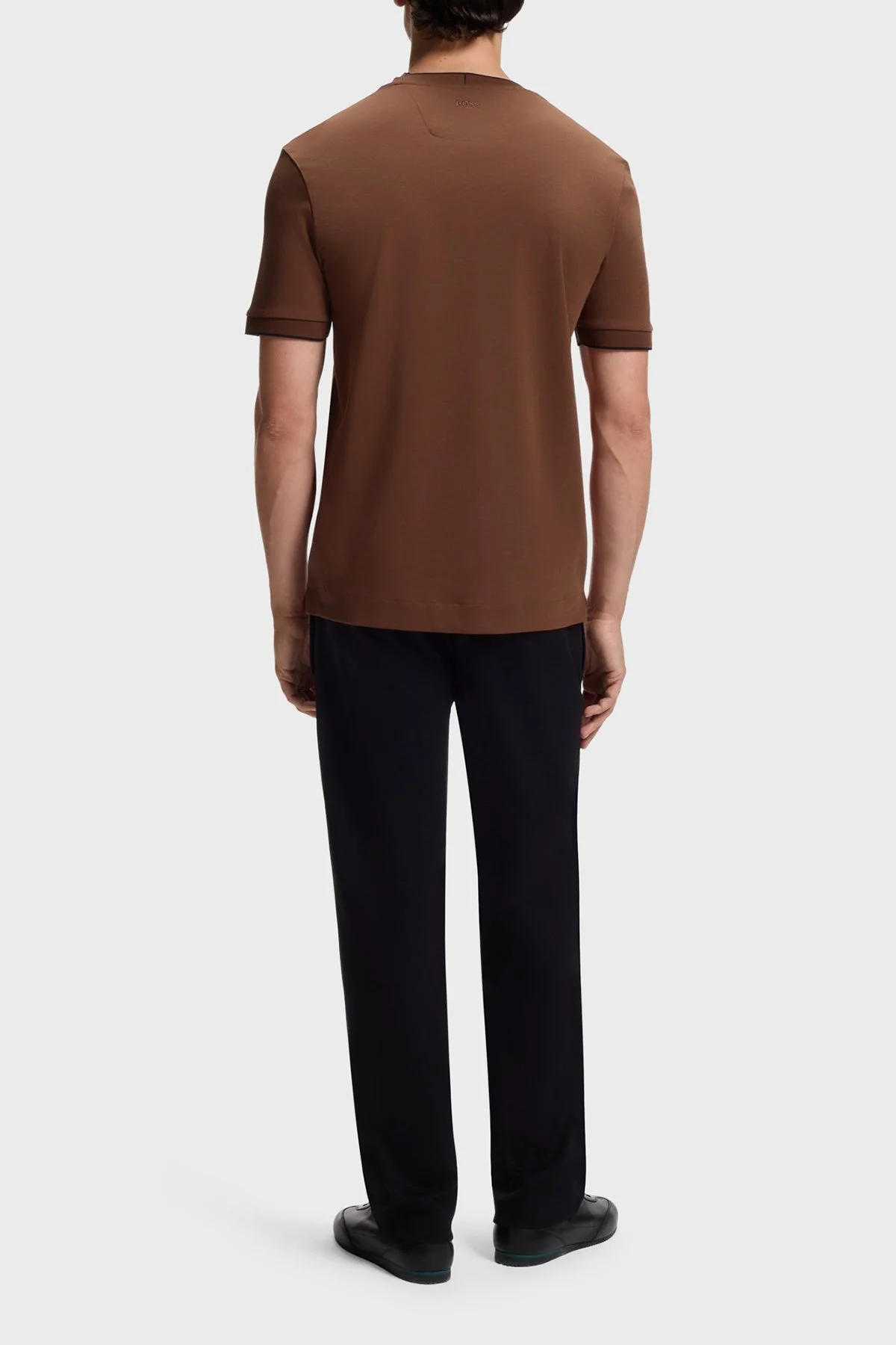 Boss % 100 Pamuk Regular Fit Bisiklet Yaka Erkek T Shirt 50575011 214 Kahve - 3