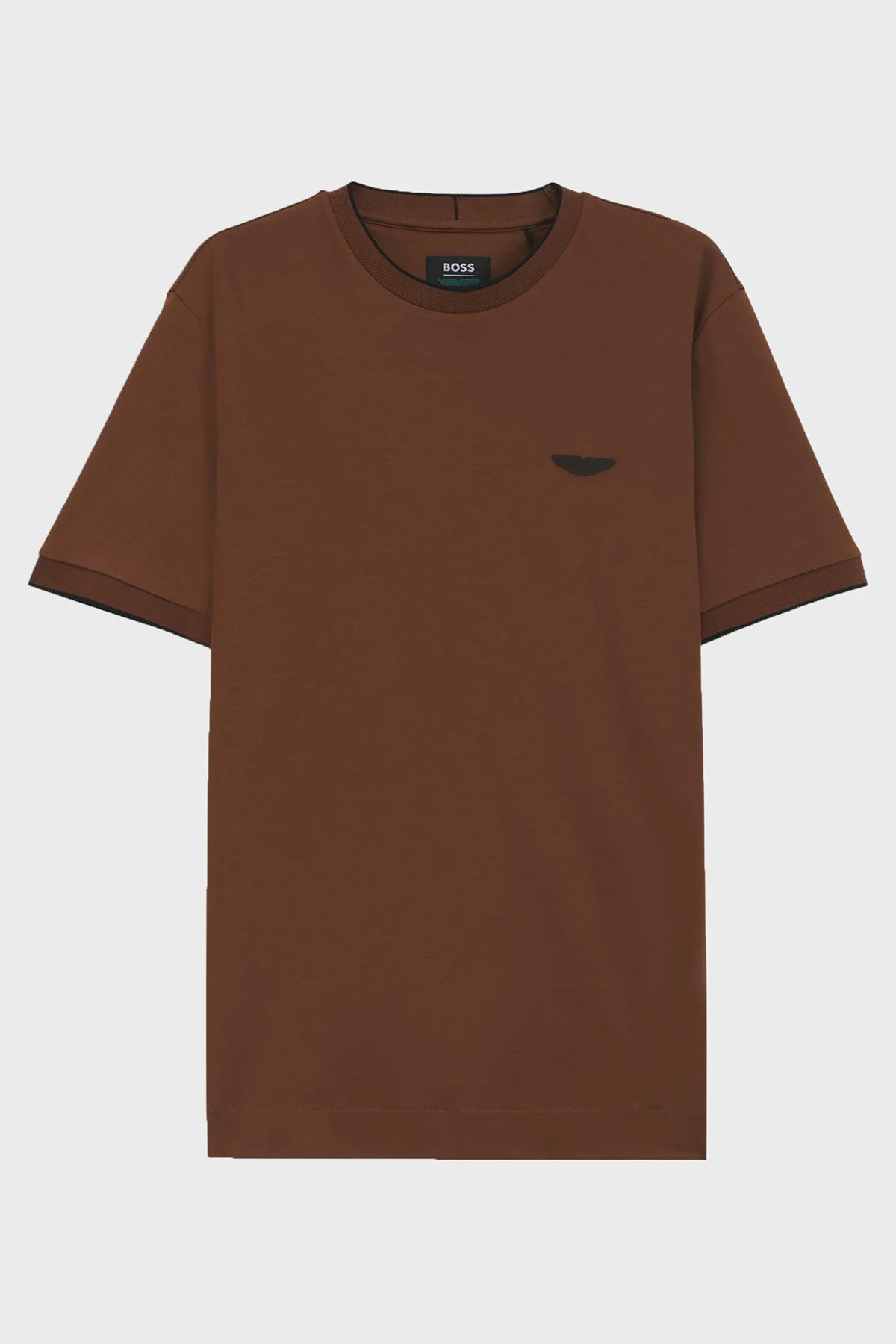 Boss % 100 Pamuk Regular Fit Bisiklet Yaka Erkek T Shirt 50575011 214 Kahve - 5
