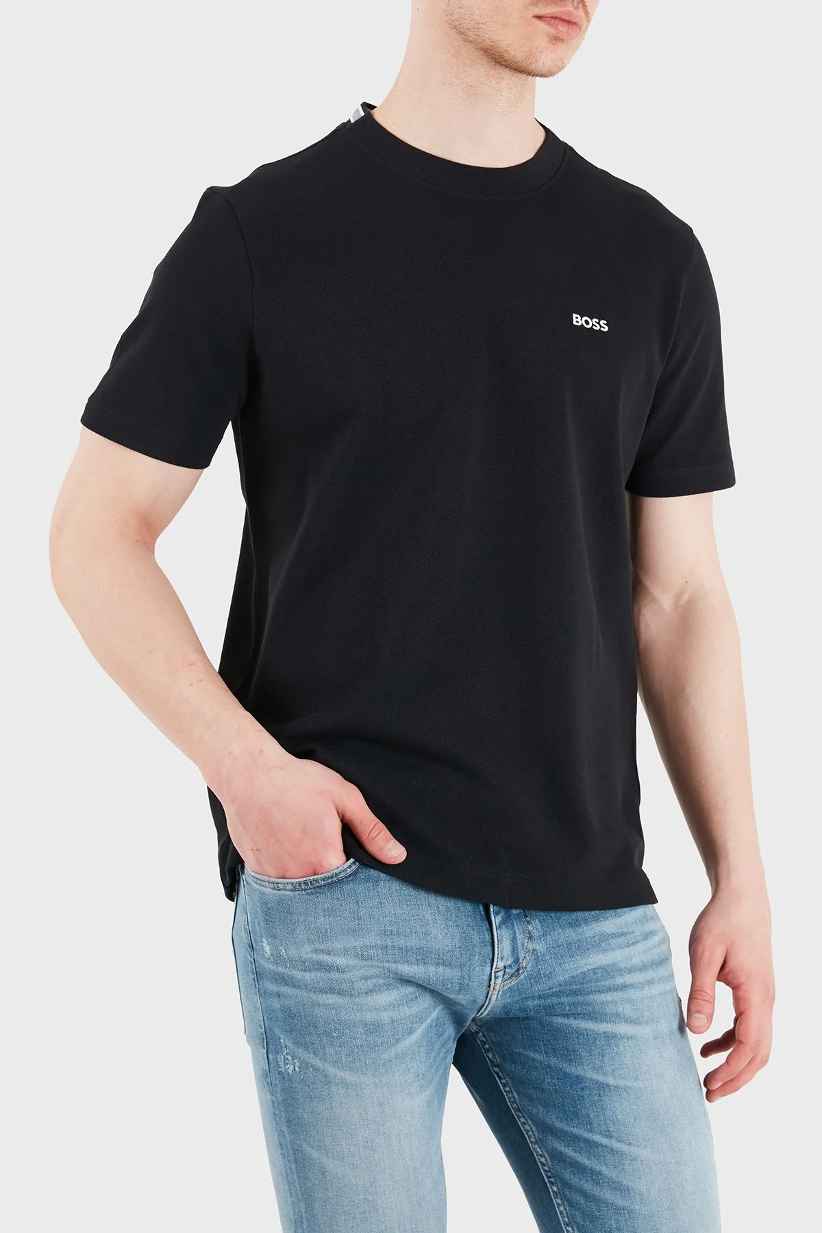 Boss % 100 Pamuk Regular Fit Bisiklet Yaka Erkek T Shirt 50575207 402 LACİVERT - 4