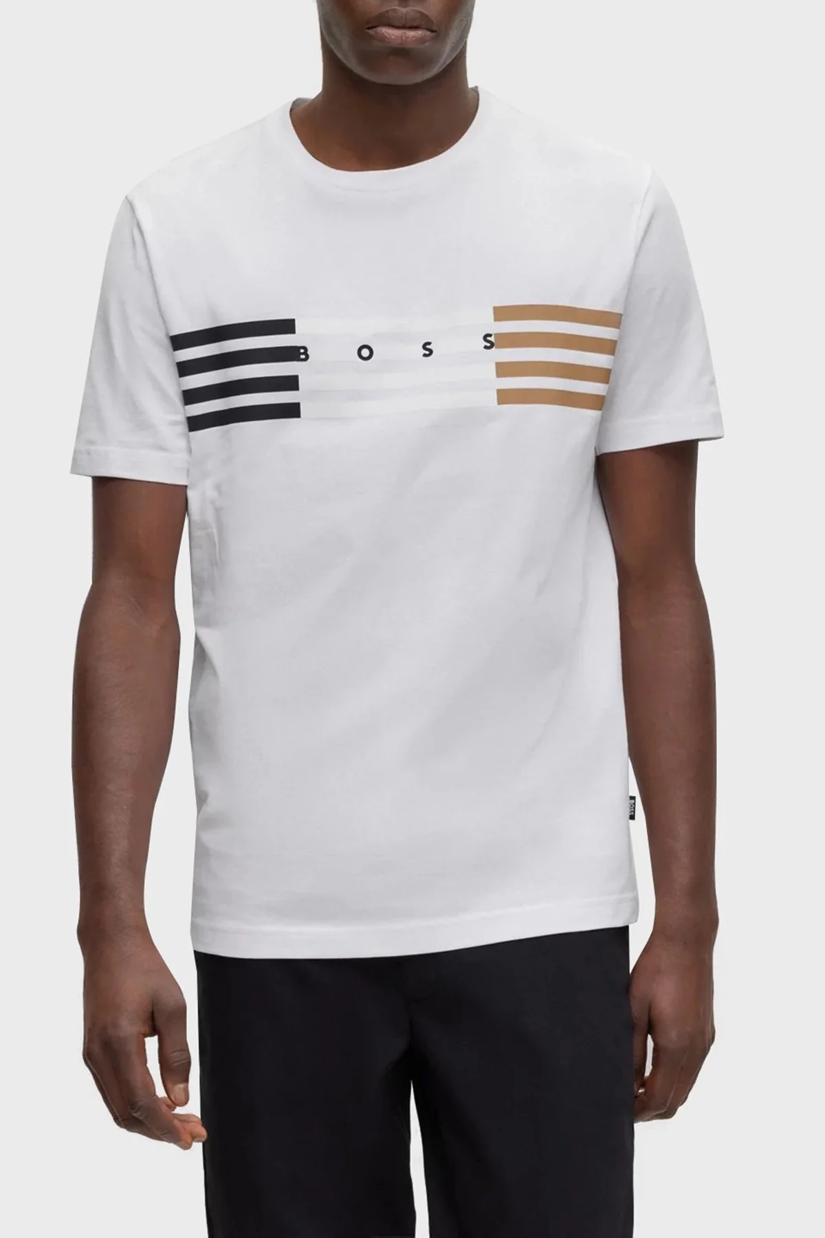 Boss % 100 Pamuk Regular Fit Bisiklet Yaka Kısa Kollu Erkek T Shirt 50485669 100 BEYAZ - 1