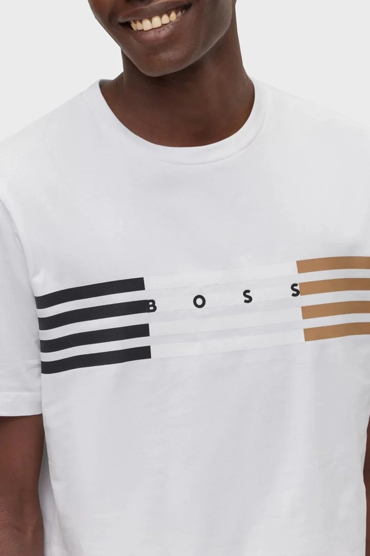 Boss % 100 Pamuk Regular Fit Bisiklet Yaka Kısa Kollu Erkek T Shirt 50485669 100 BEYAZ - 4