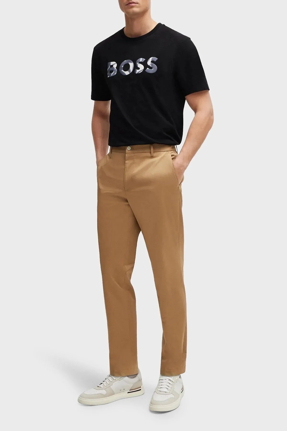 Boss % 100 Pamuk Regular Fit Bisiklet Yaka Logolu Erkek T Shirt 50513382 001 SİYAH - 2